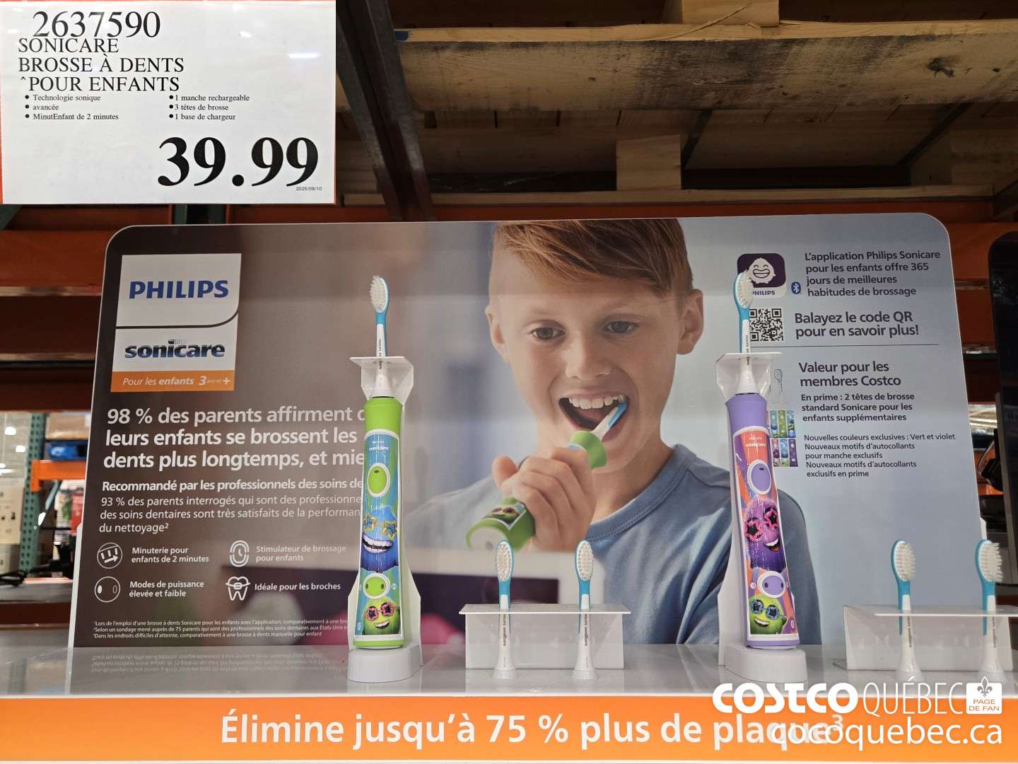 2637590 SONICARE BROSSE A DENTS “POUR ENFANTS  $39.99