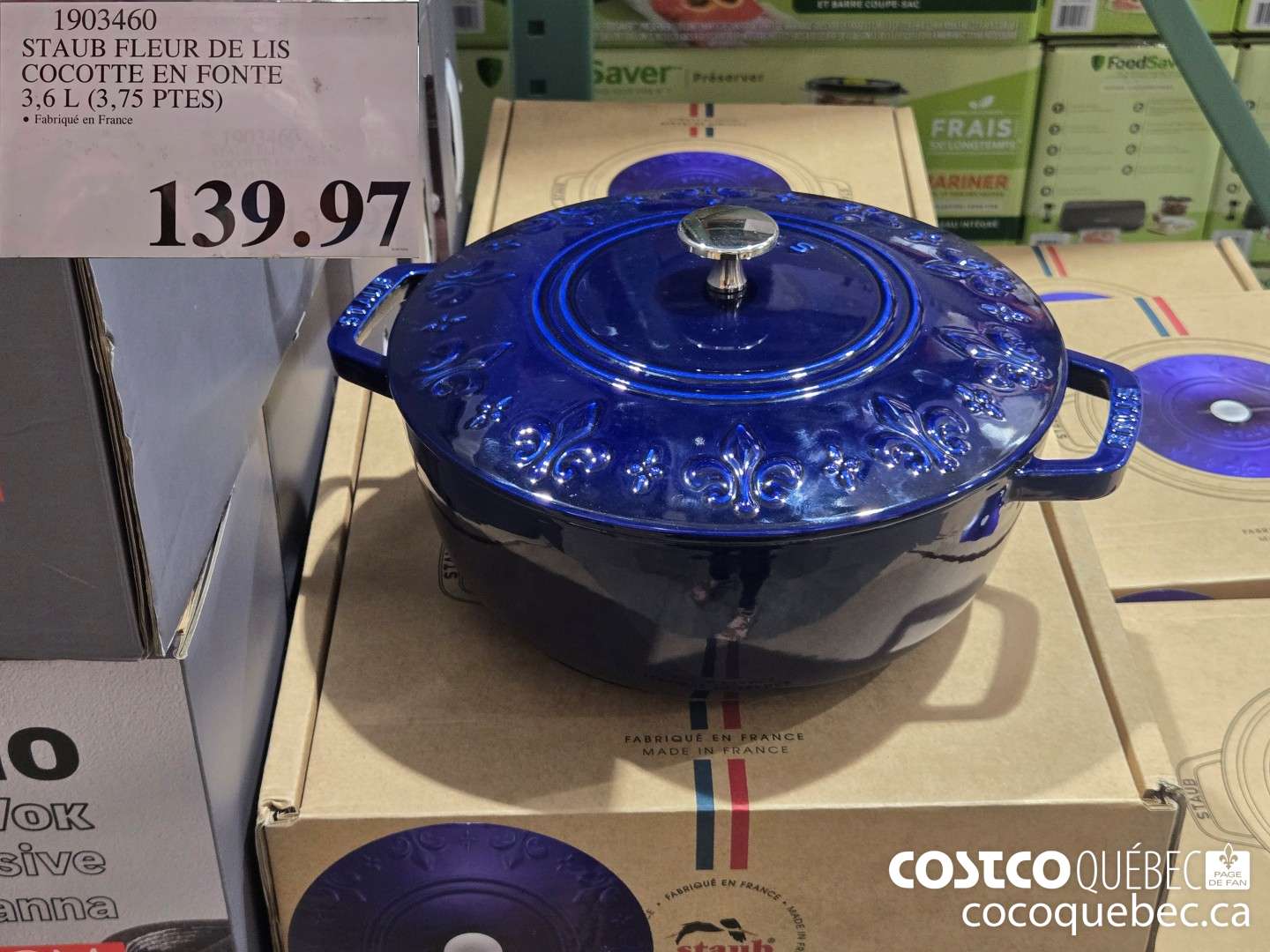 1903460 STAUB FLEUR DE LIS CAST IRON CASSEROLE 3.6 L (3.75 QT) $139.97