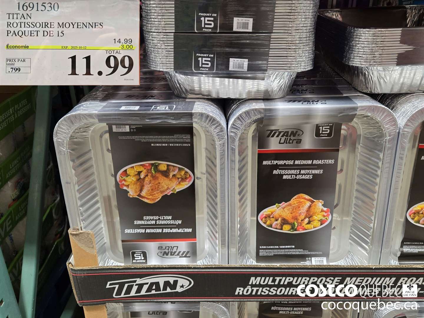 1691530 TITAN ROTISSOIRE MOYENNES PAQUET DE 15 ($3.00 INSTANT SAVINGS EXPIRES ON 2025-10-12) $11.99