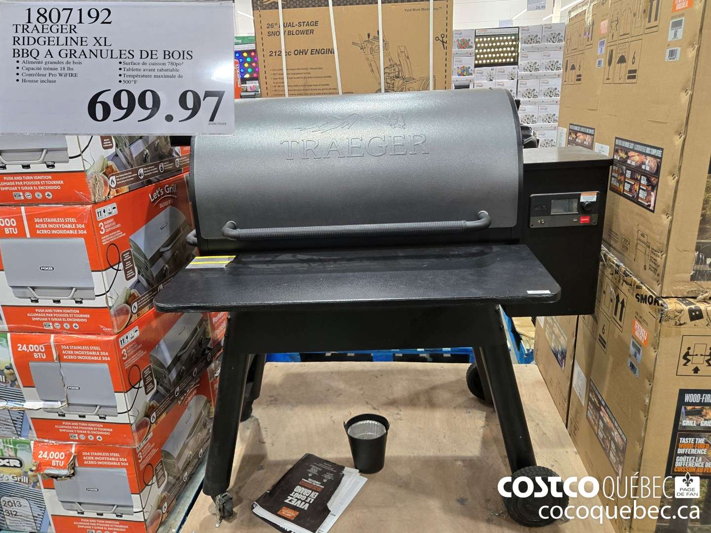 1807192 TRAEGER RIDGEBACK XL BBO A GRANULES DE BOIS  $699.97