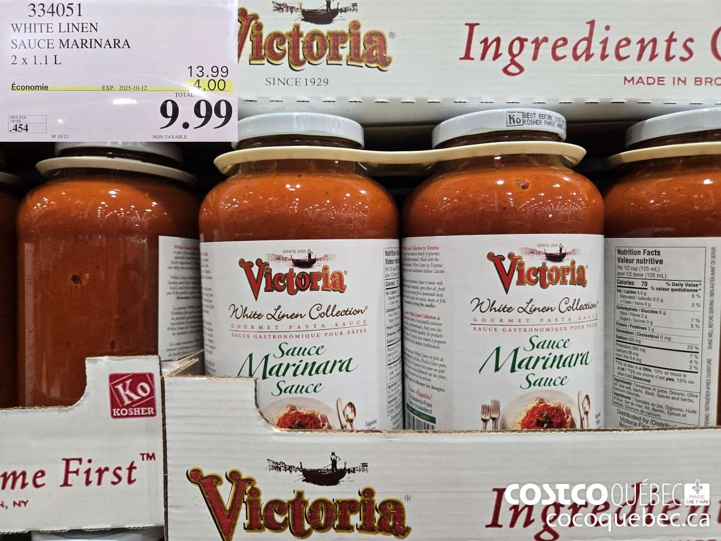 334051 WHITE LINEN SAUCE MARINARA ($4.00 INSTANT SAVINGS EXPIRES ON 2025-10-12) $9.99