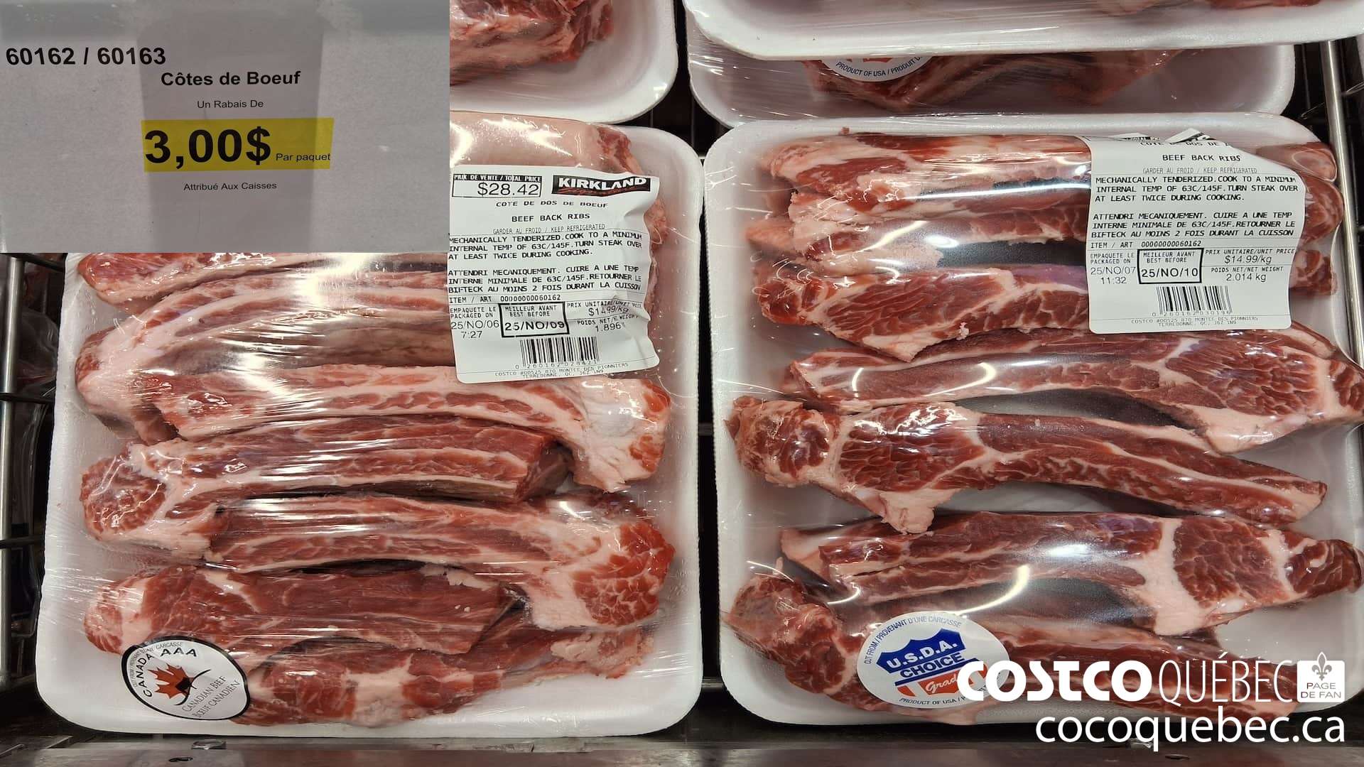 60162 (60163 AUSSI) Cotes de Boeuf  ($3.00 INSTANT SAVINGS)