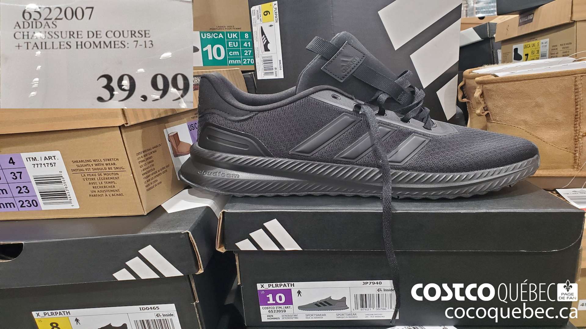 6522007 ADIDAS CHAUSSURE DE COURSE + TAILLES HOMMES: 7-13  $39.99