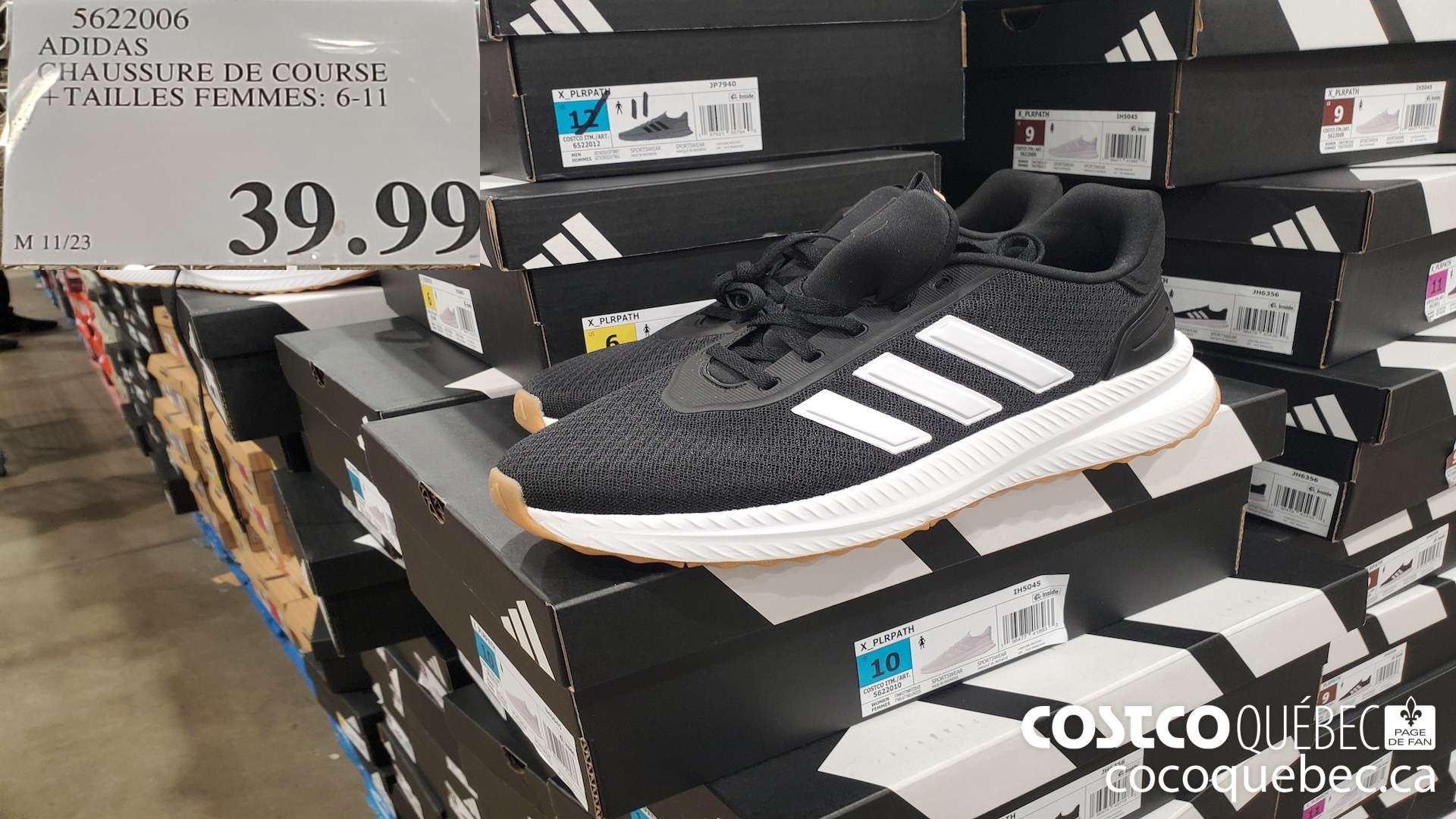 5622006 ADIDAS HAUSSURE DE COURSE +TAILLES FEMMES: 6-11 $39.99