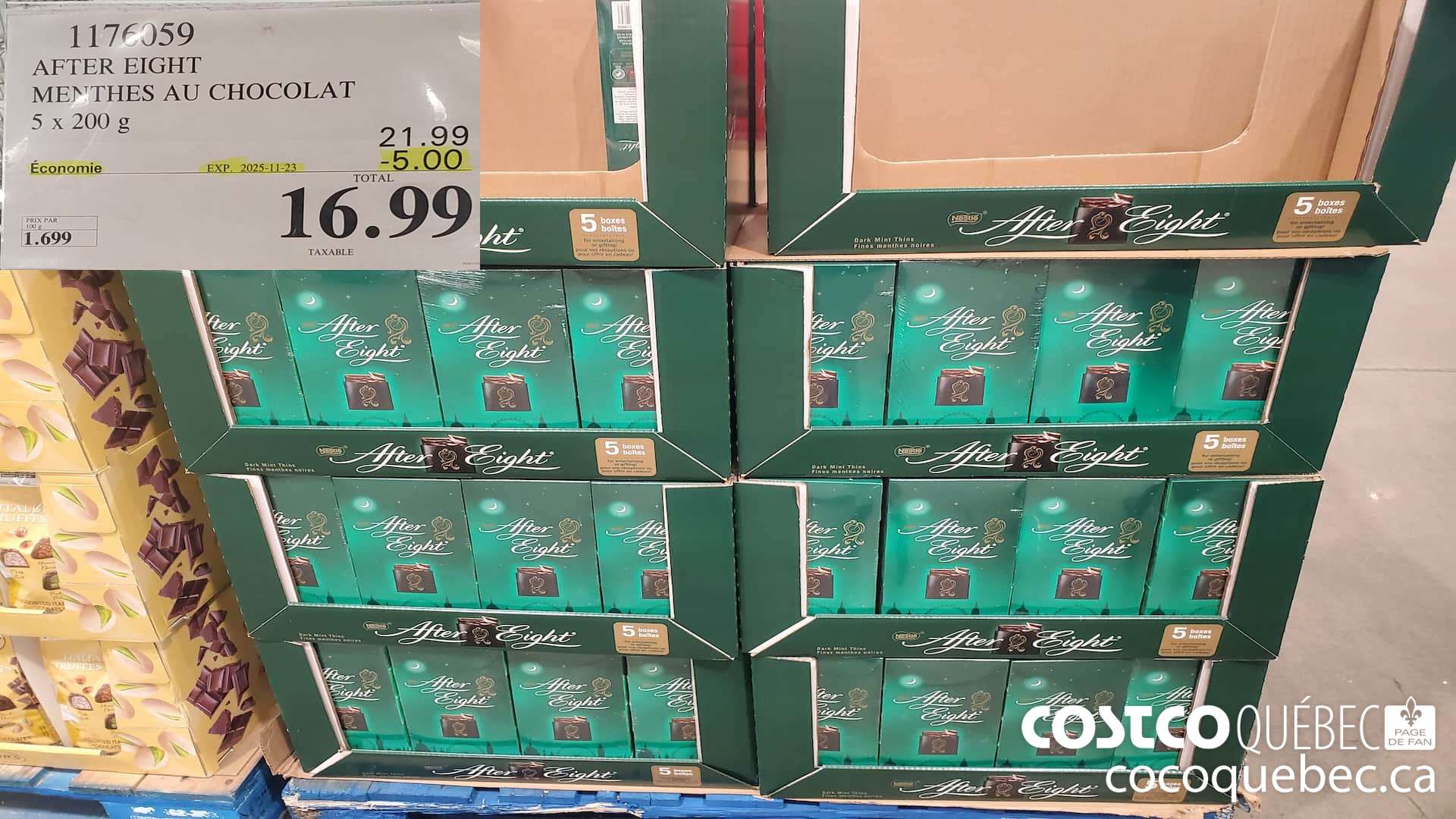 1176059 AFTER EIGHT MENTHES AU CHOCOLAT 5 x 200 g  ($5.00 INSTANT SAVINGS EXPIRES ON 2025-11-23) $16.99