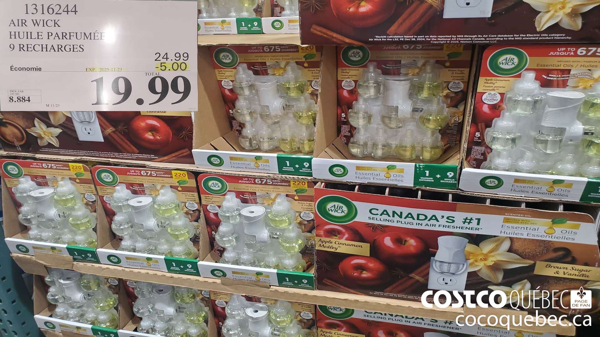 1316244 AIR WICK HUILE PERFUMEE 9 RECHARGES ($5.00 INSTANT SAVINGS EXPIRES ON 2025-11-23) $19.99