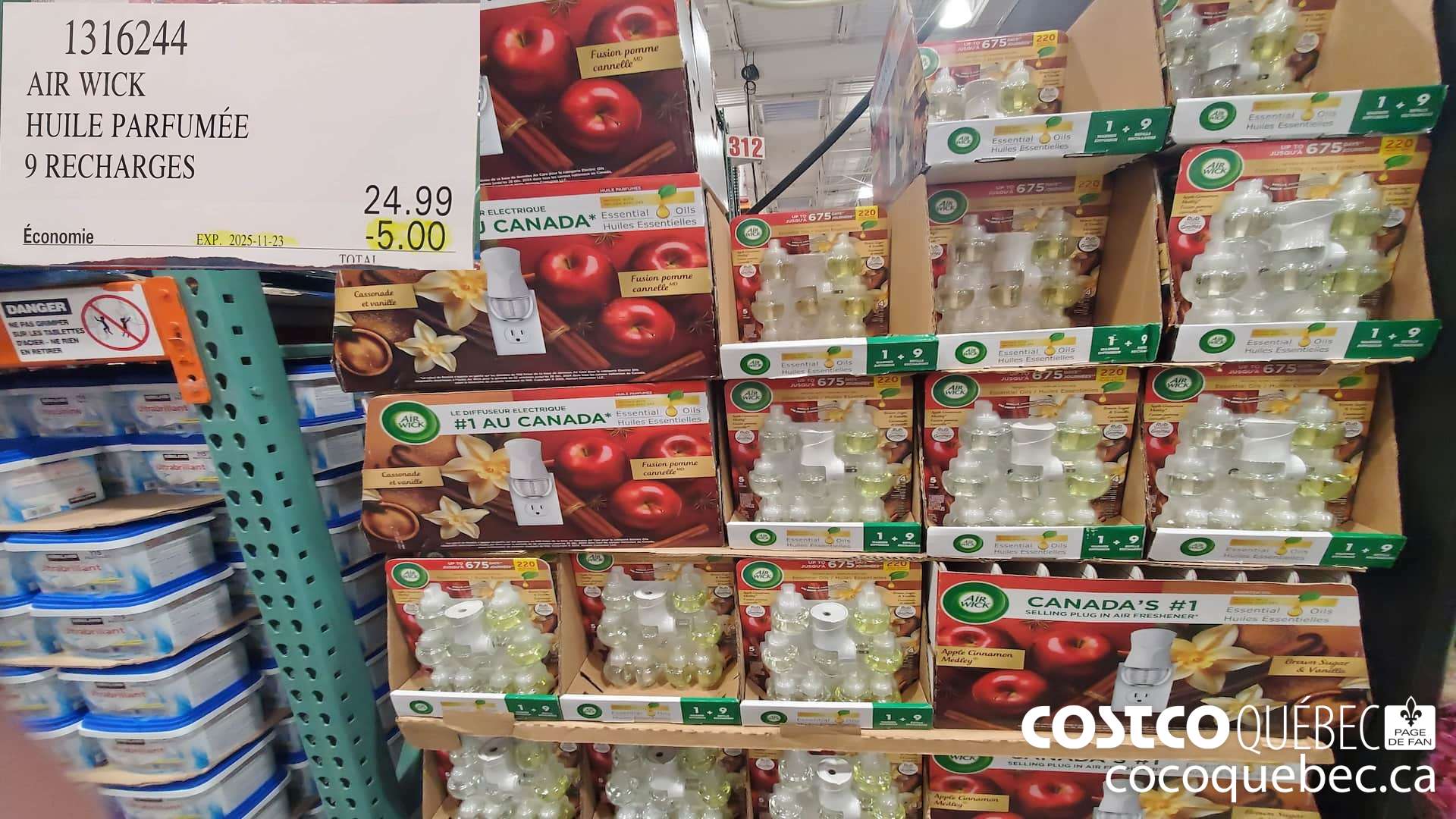 1316244 AIR WICK HUILE PERFUMEE 9 RECHARGES ($5.00 INSTANT SAVINGS EXPIRES ON 2025-11-23) $19.99