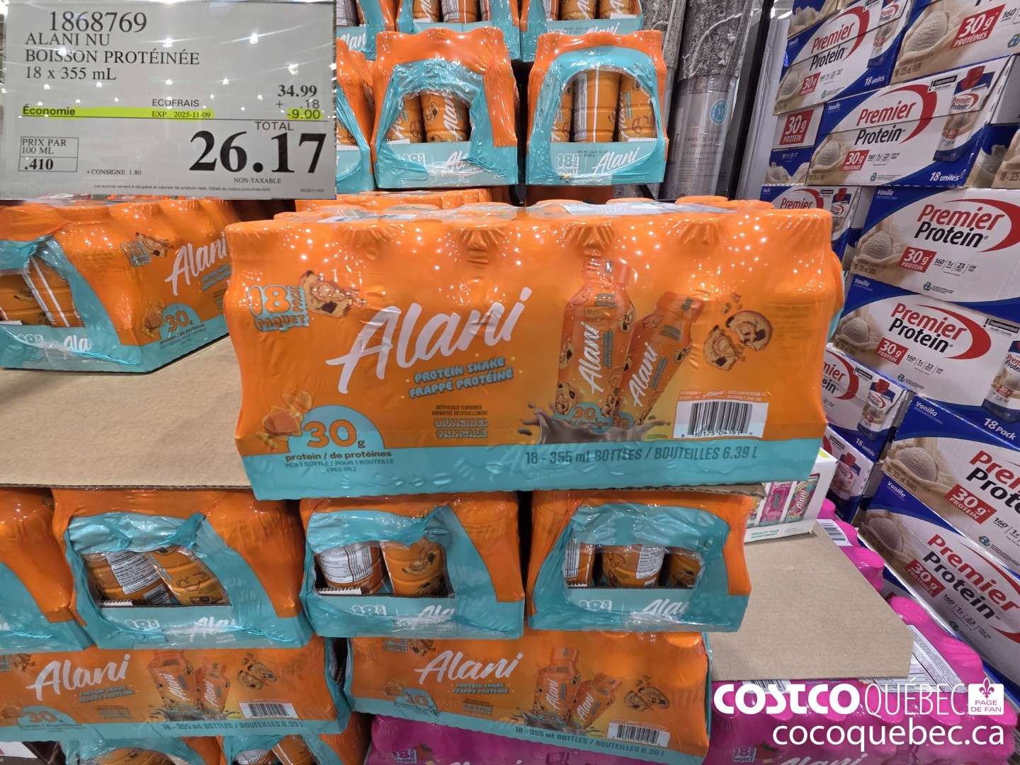 1868769 ALANI NU BOISSON PROTEINEE 18 X 355ML ($9.00 INSTANT SAVINGS EXPIRES ON 2025-11-09) $26.17