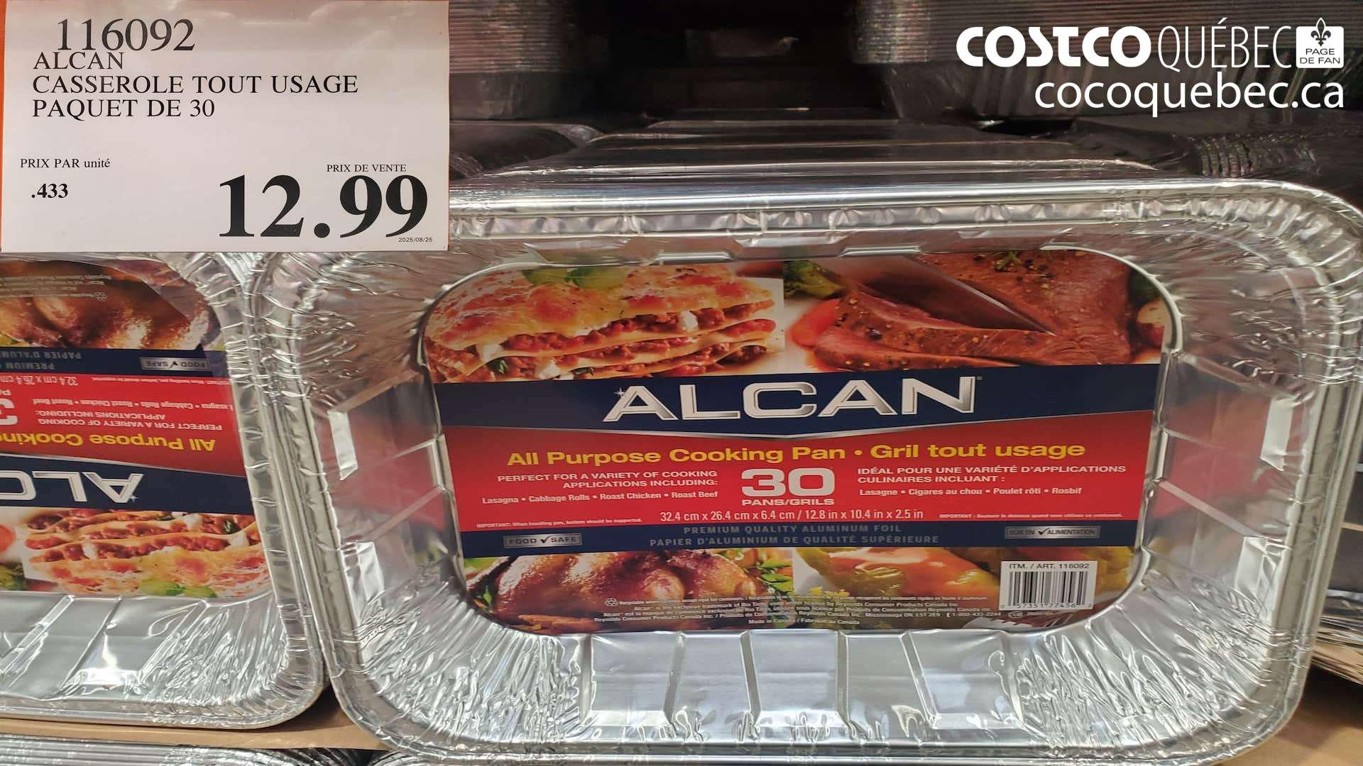 116092 ALCAN CASSEROLE TOUT USAGE PAQUET DE 3  $12.99