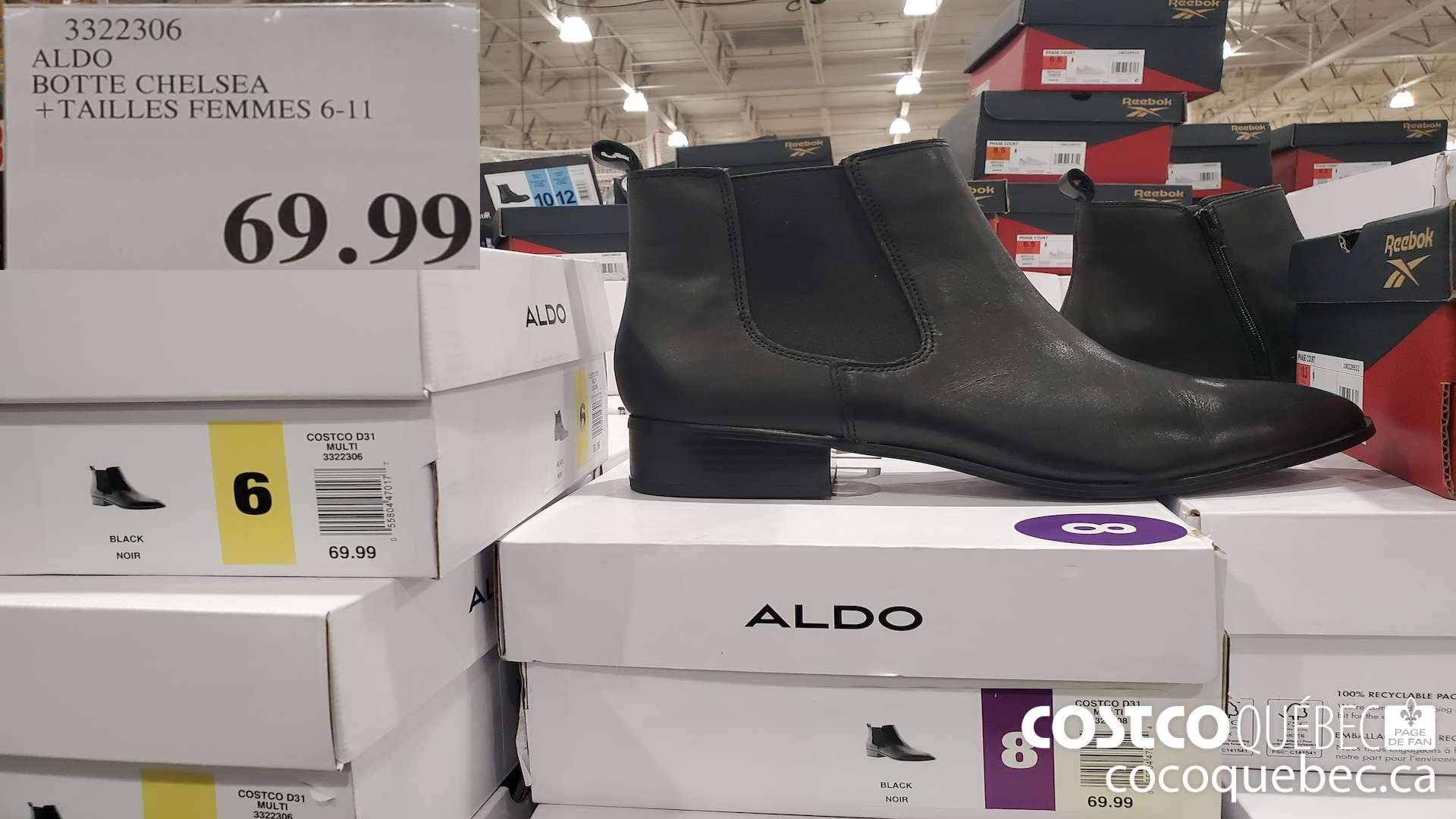 3322306 + ALDO BOTTE CHELSEA +TAILLES FEMMES 6-11  $69.99