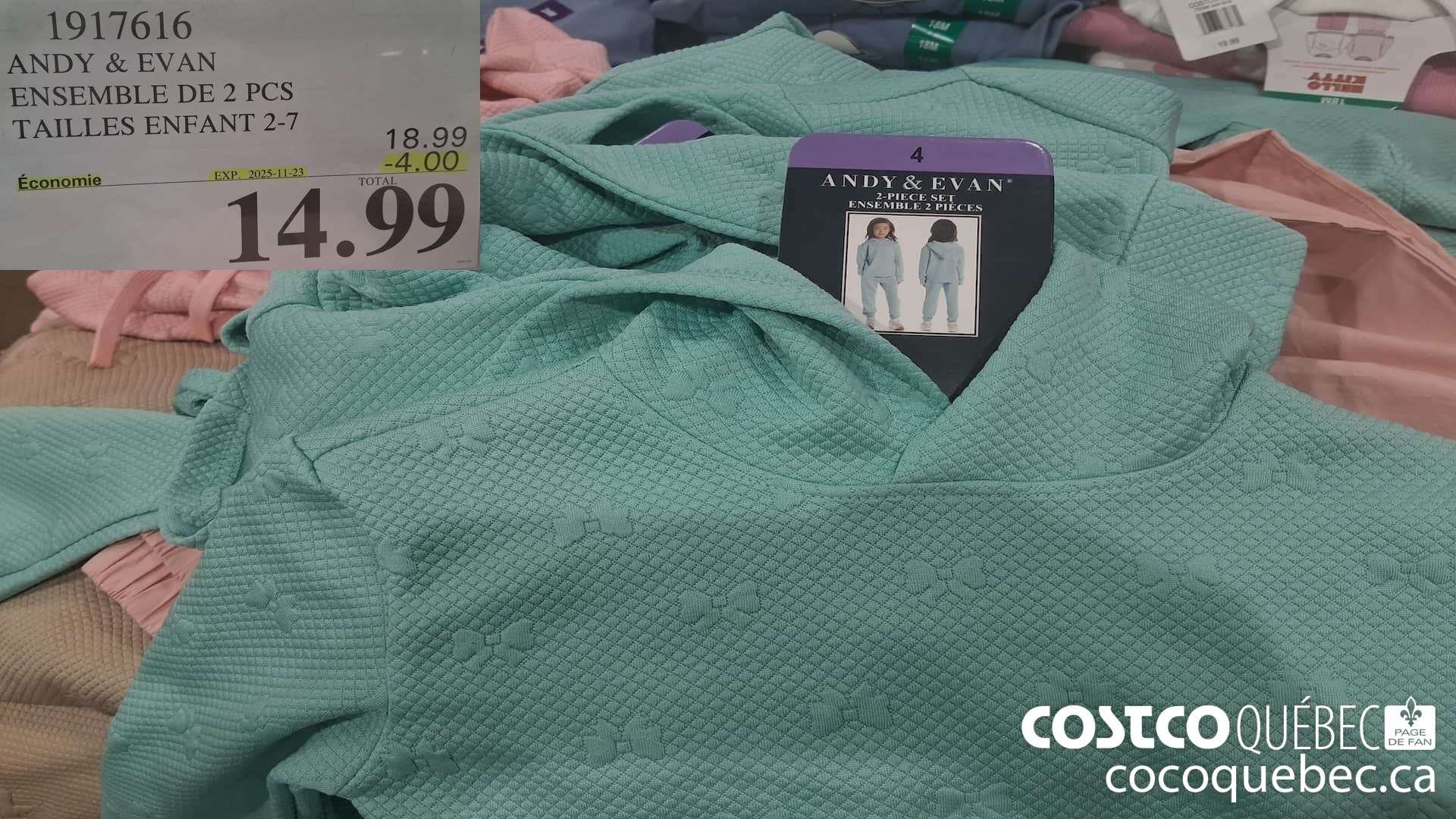 1917616 ANDY & EVAN ENSEMBLE DE 2 PCS TAILLES ENFANT 2-7 ($4.00 INSTANT SAVINGS EXPIRES ON 2025-11-23) $14.99