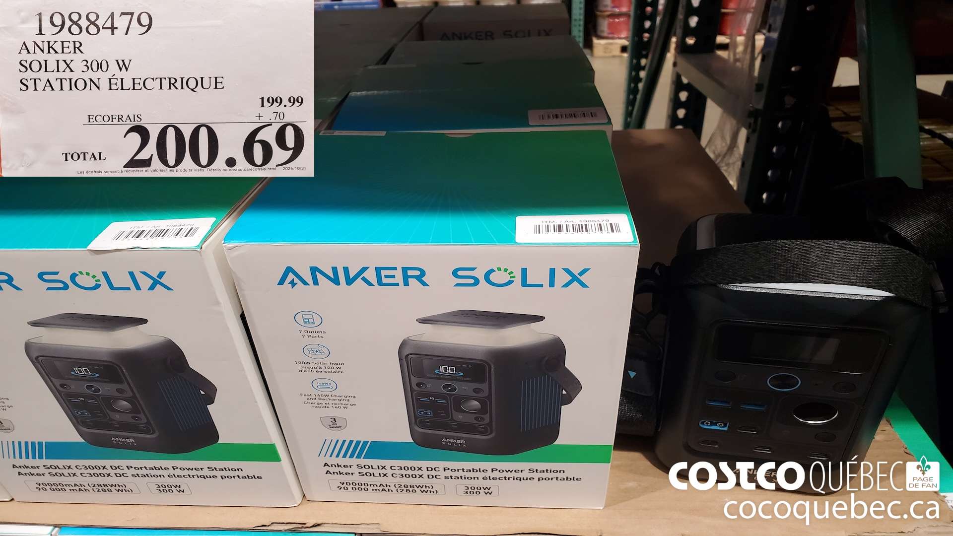 1988479 ANKER SOLIX 300. W STATION ELECTRIQUE $200.69