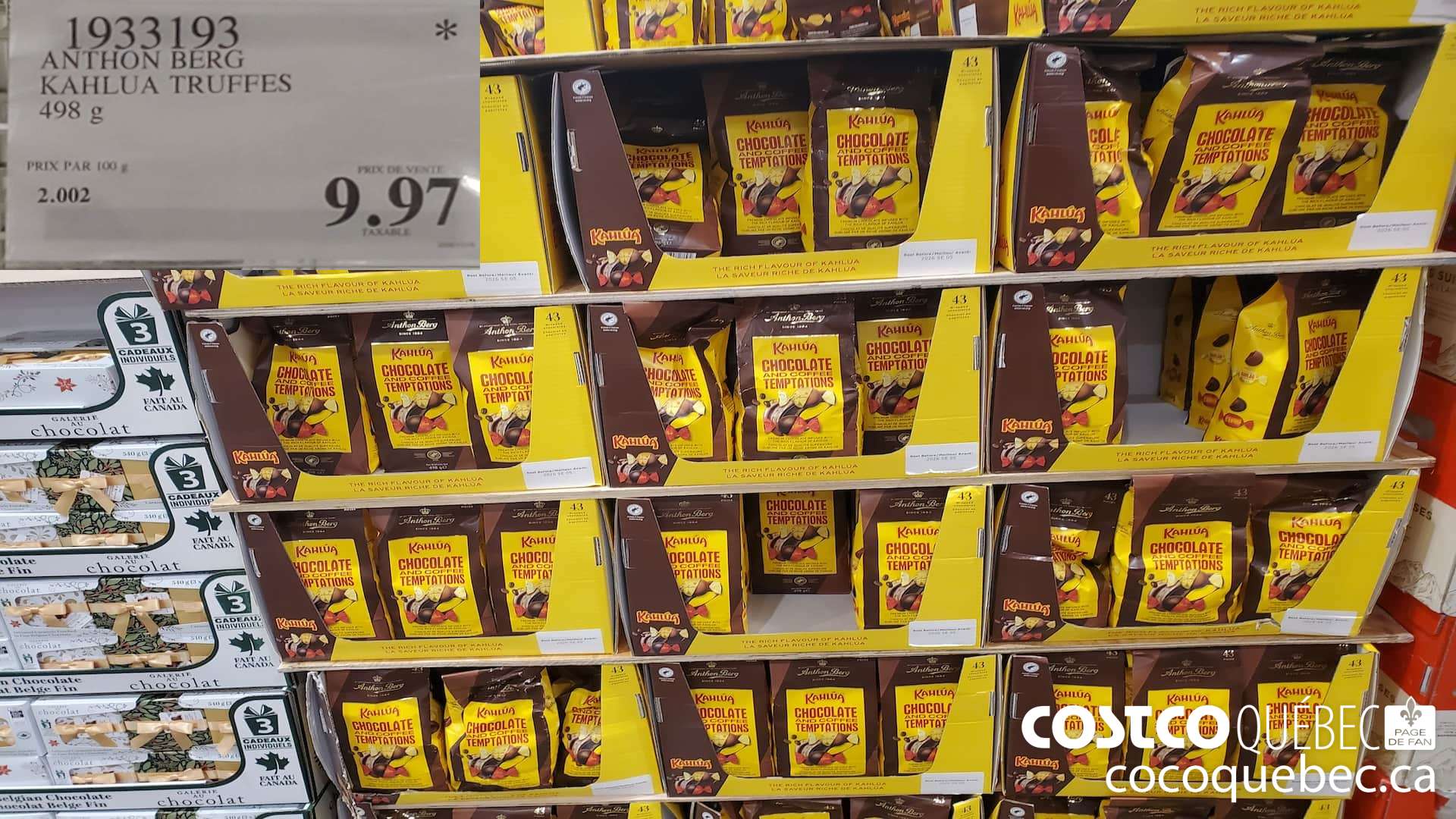 1933193 ANTHON BERG KAHLUA TRUFFES 498 G  $9.97