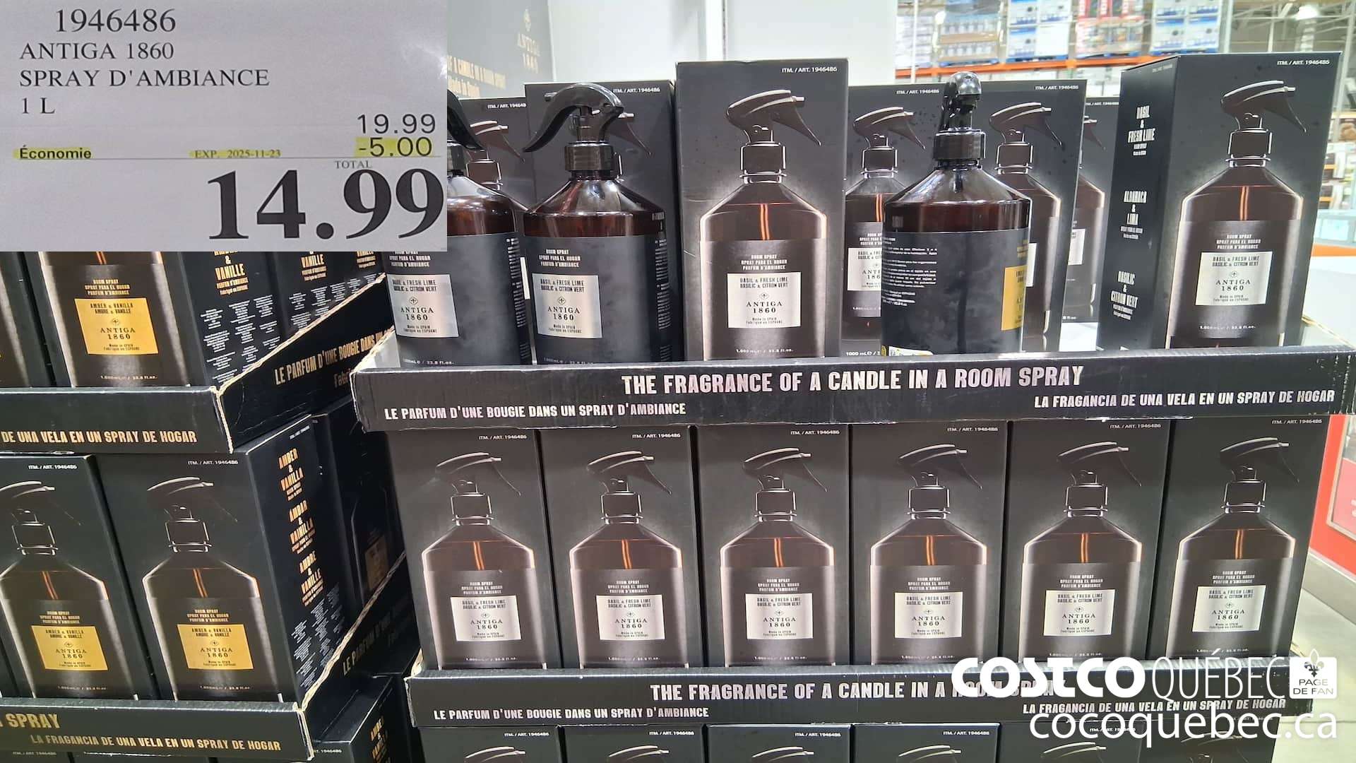 1946486 ANTIGA 1860 SPRAY D' AMBIANCE 1L ($5.00 INSTANT SAVINGS EXPIRES ON 2025-11-23) $14.99