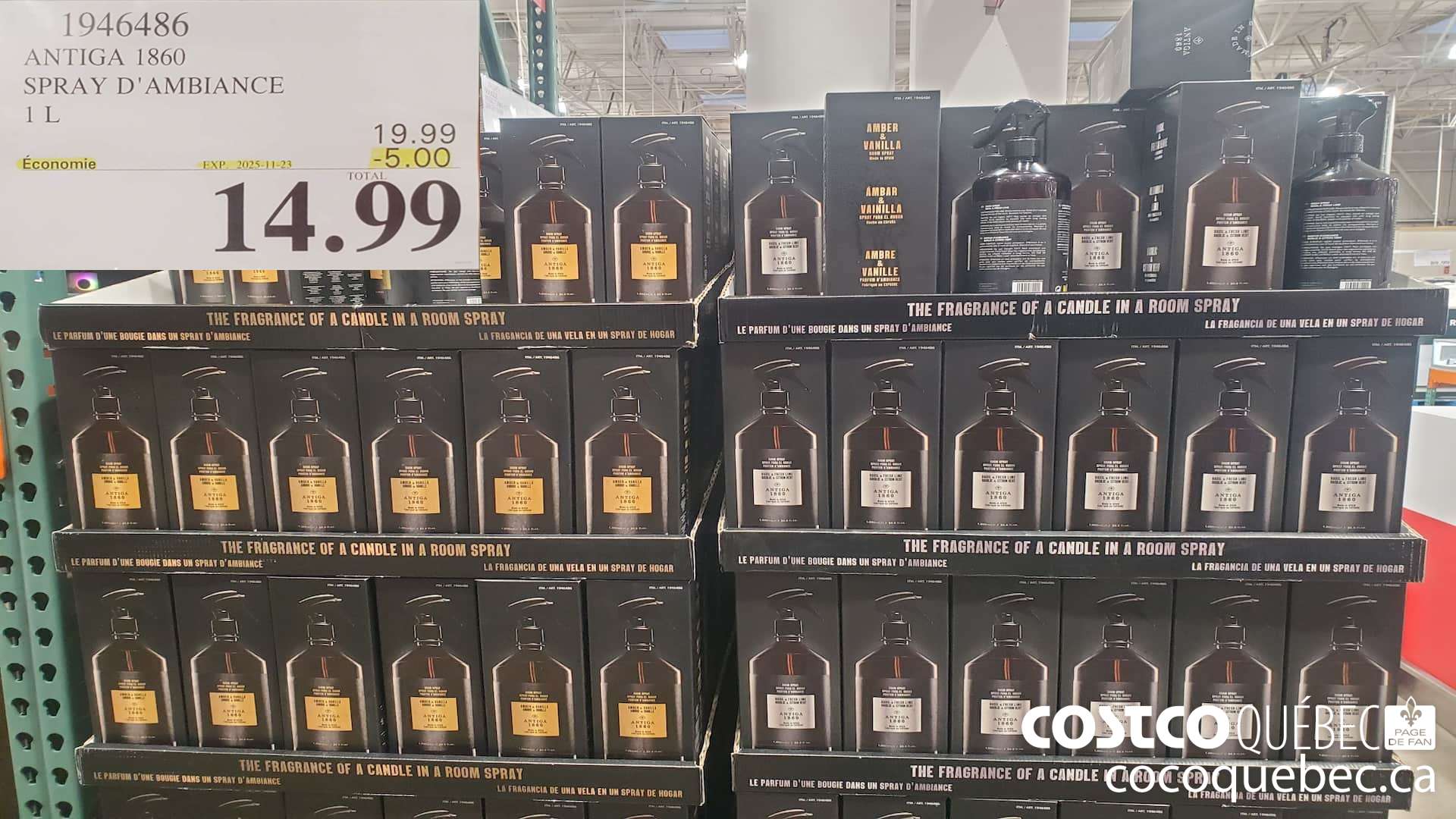 1946486 ANTIGA 1860 SPRAY D' AMBIANCE 1L ($5.00 INSTANT SAVINGS EXPIRES ON 2025-11-23) $14.99