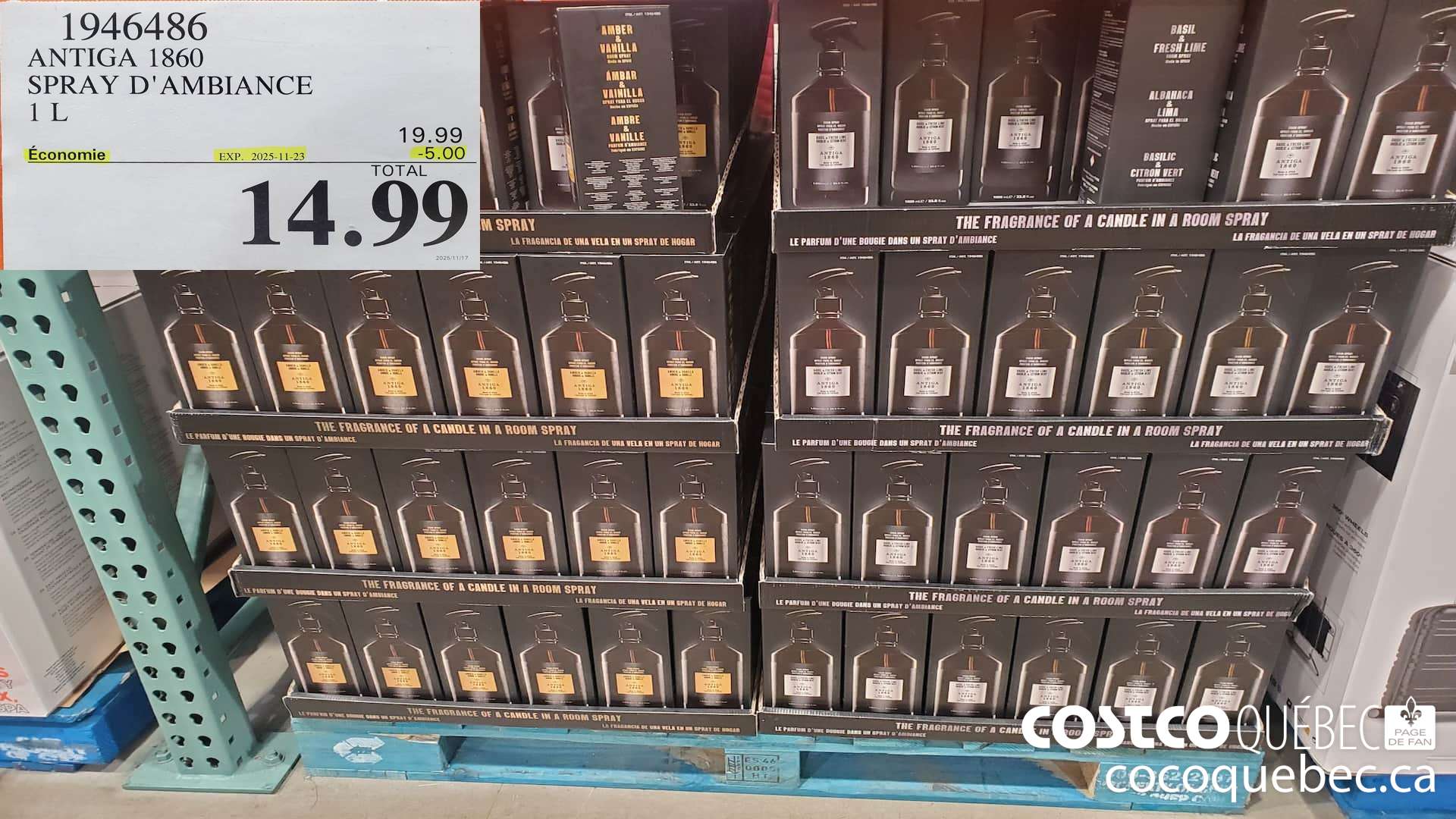 1946486 ANTIGA 1860 SPRAY D' AMBIANCE 1L ($5.00 INSTANT SAVINGS EXPIRES ON 2025-11-23) $14.99