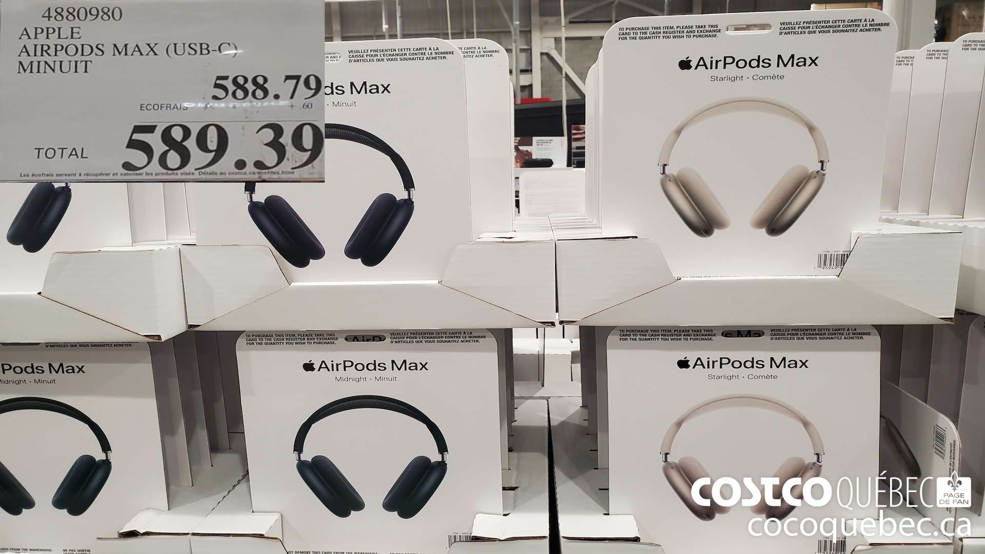 4880980 APPLE AIRPODS MAX (USB-C) MINUIT $589.39