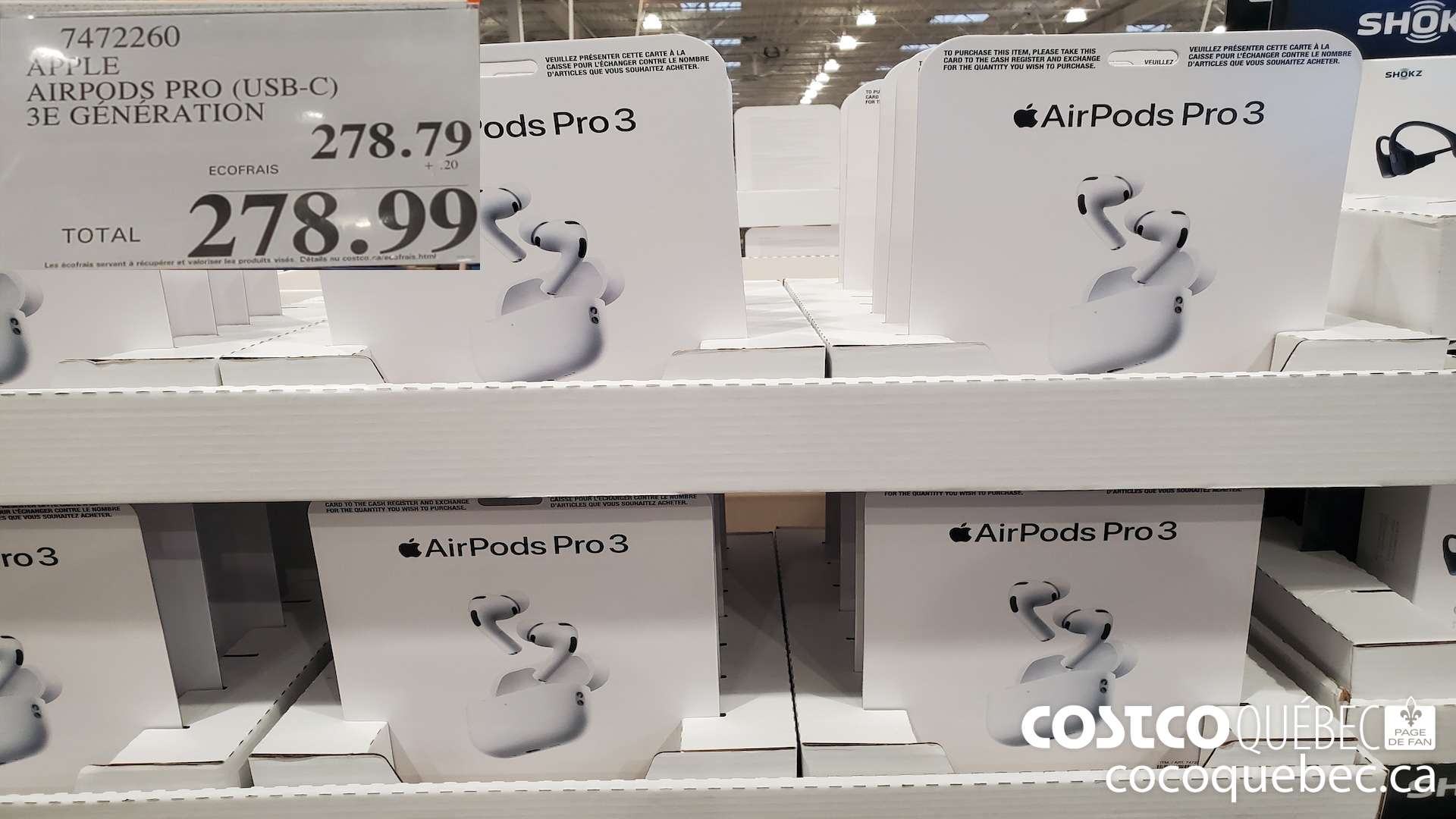 7472260 APPLE AIRPODS PRO (USB-C) 3E GENERATION $278.99