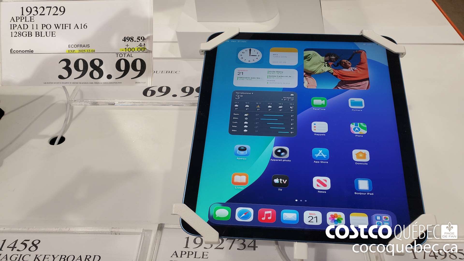 1932729 APPLE IPAD 11 PO WIFI A16 128GB BLUE ($100.00 INSTANT SAVINGS EXPIRES ON 2025-12-04) $398.99