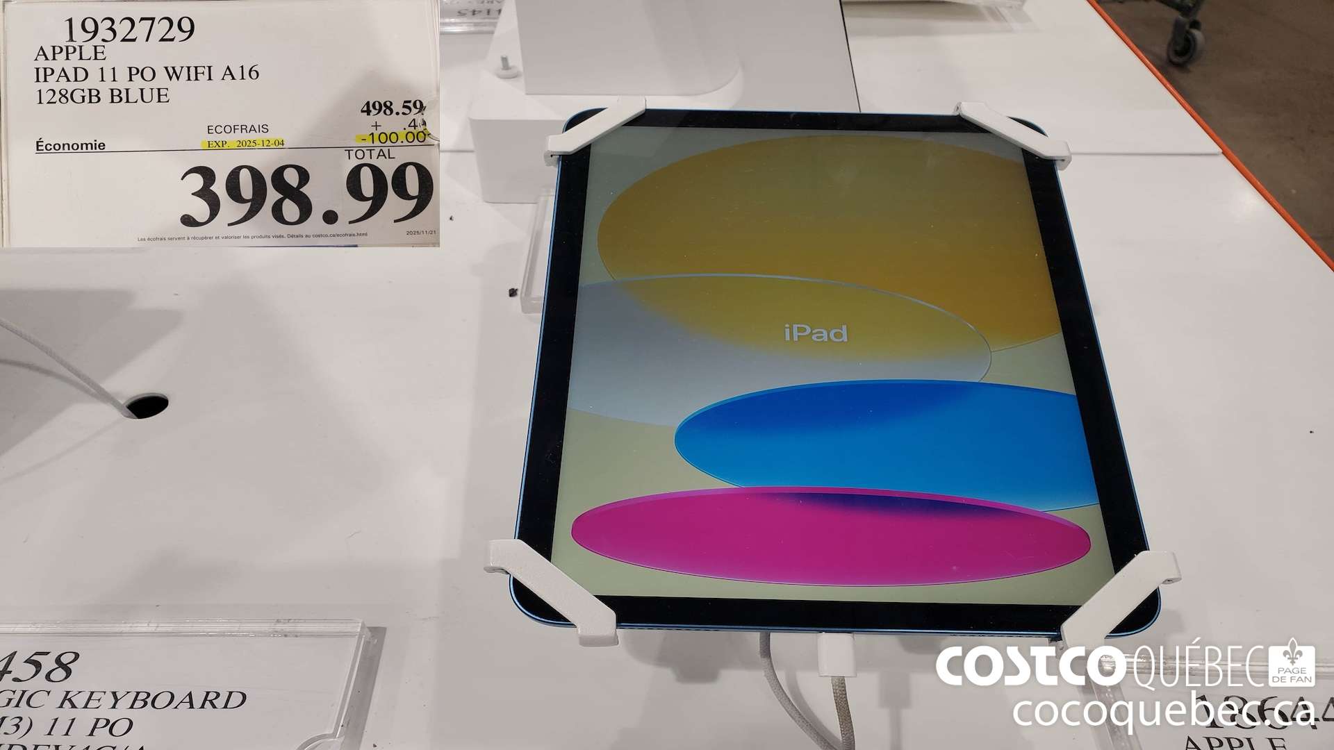 1932729 APPLE IPAD 11 PO WIFI A16 128GB BLUE ($100.00 INSTANT SAVINGS EXPIRES ON 2025-12-04) $398.99