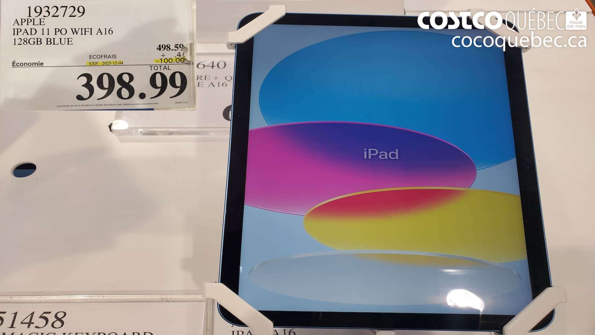 1932729 APPLE IPAD 11 PO WIFI A16 128GB BLUE ($100.00 INSTANT SAVINGS EXPIRES ON 2025-12-04) $398.99