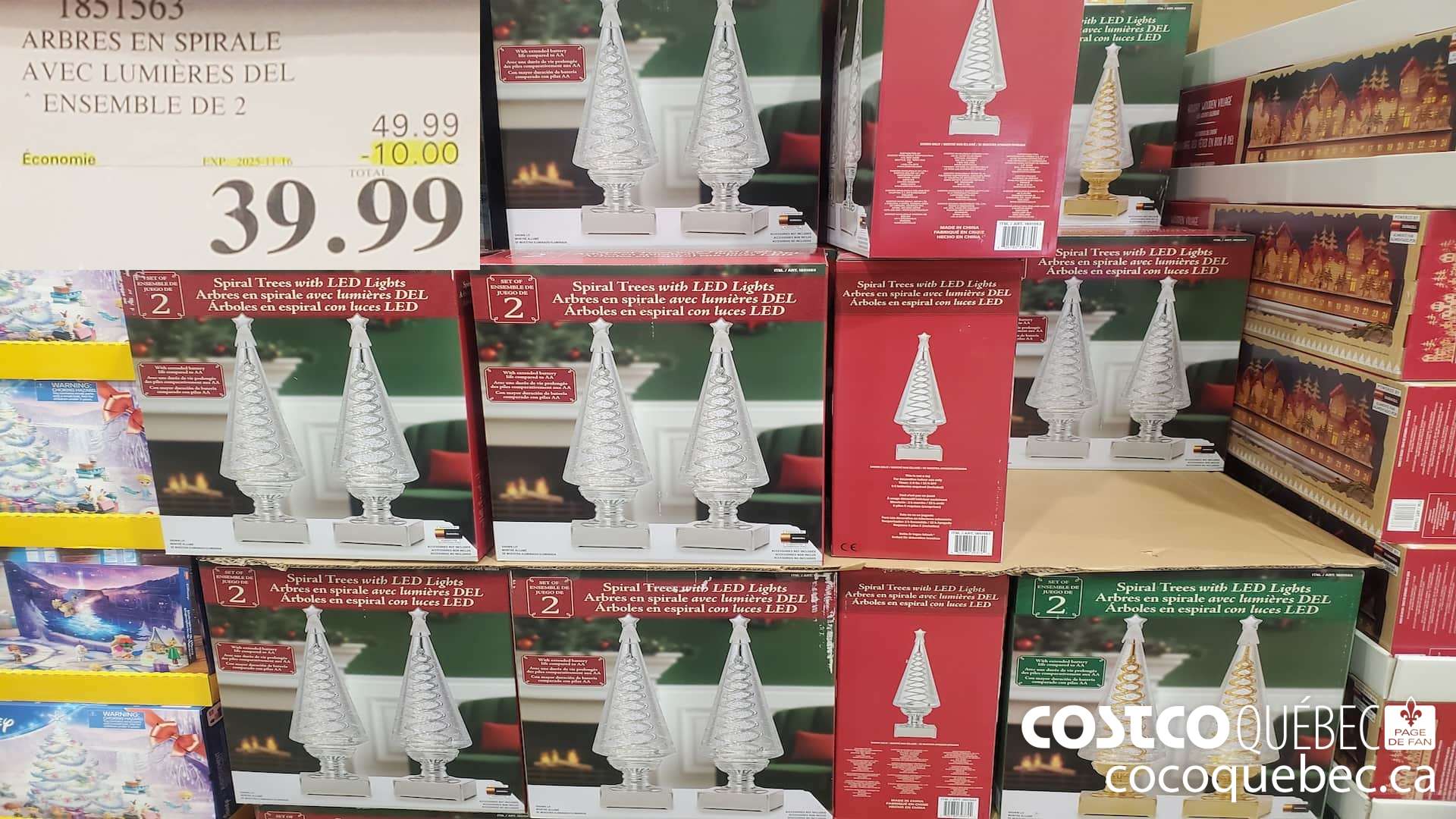 1851563 ARBRES EN SPIRALE AVEC LUMIERES DEL ENSEMBLE DE 2  ($10.00 INSTANT SAVINGS EXPIRES ON 2025-11-16) $39.99
