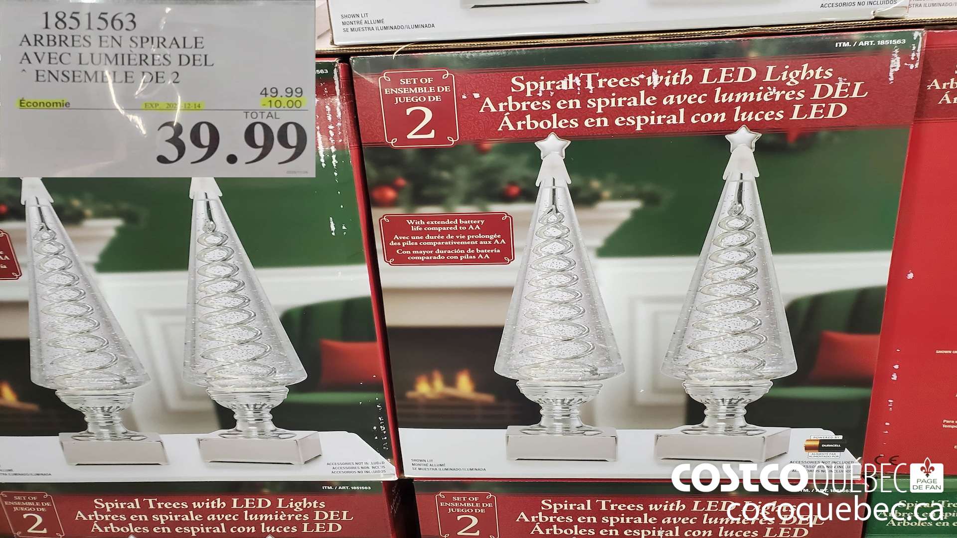 1851563 ARBRES EN SPIRALE AVEC LUMIERES DEL ENSEMBLE DE 2  ($10.00 INSTANT SAVINGS EXPIRES ON 2025-12-14) $39.99