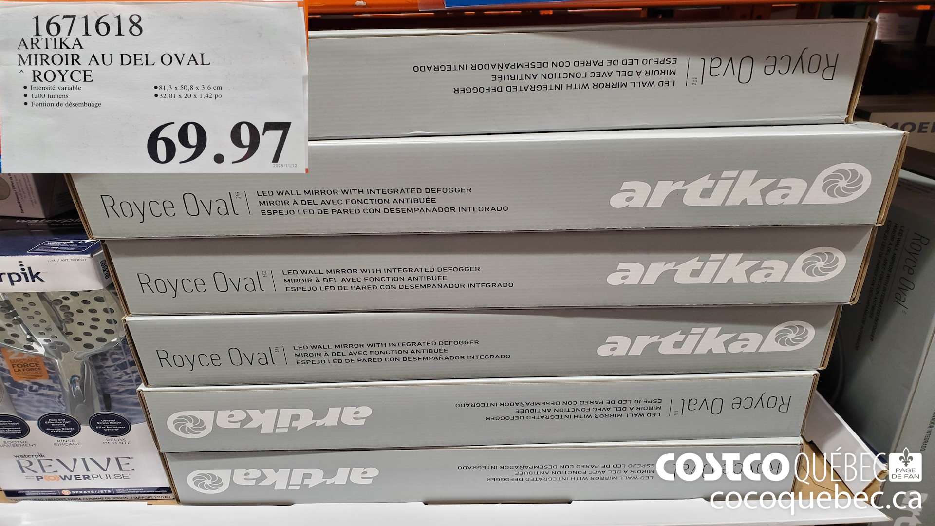 1671618 ARTIKA MIROIR AU DEL OVAL ROYCE  $69.97