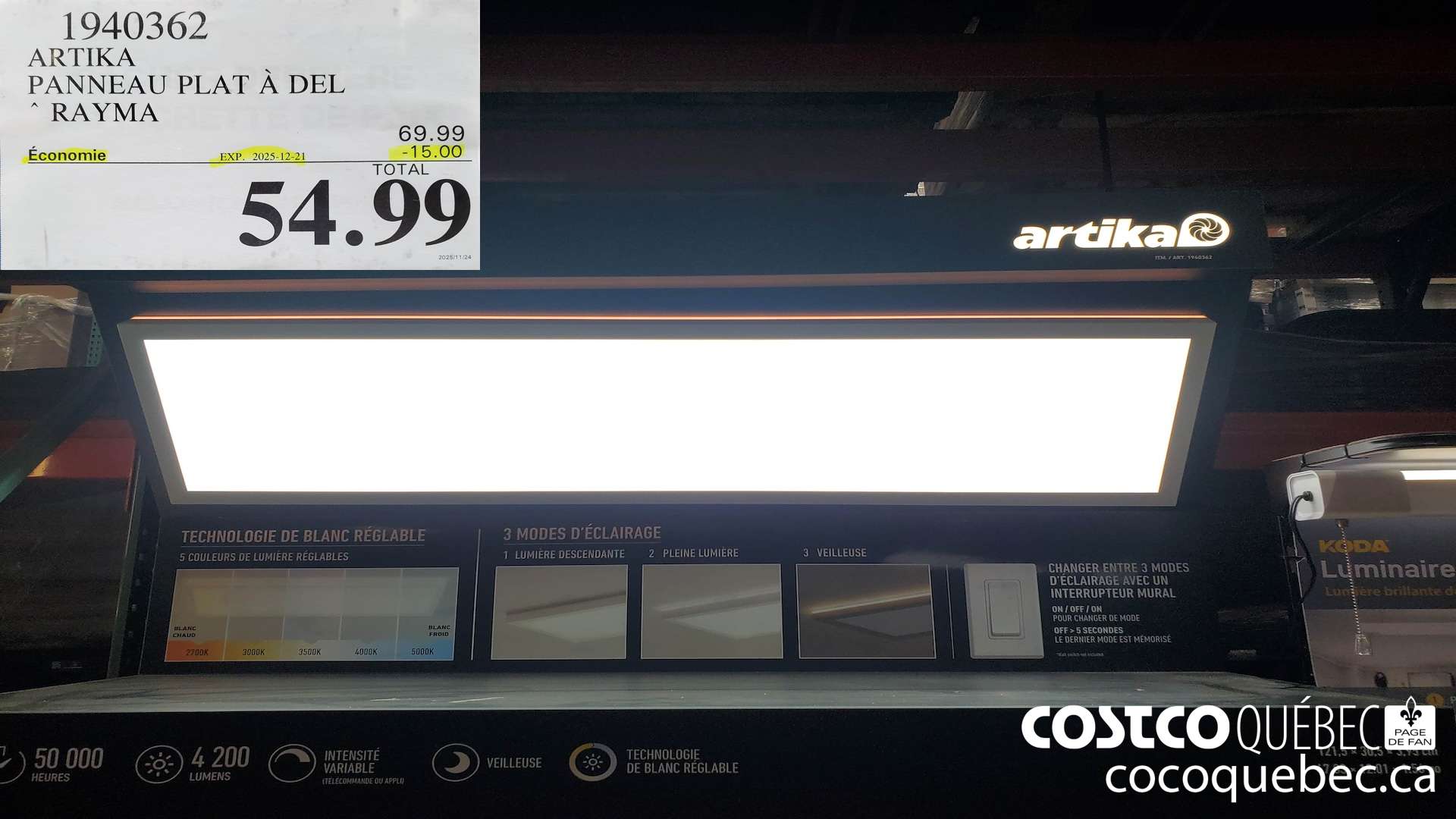 1940362 ARTIKA PANNEAU PLAT A DEL *RAYMA ($15.00 INSTANT SAVINGS EXPIRES ON 2025-12-21) $54.99