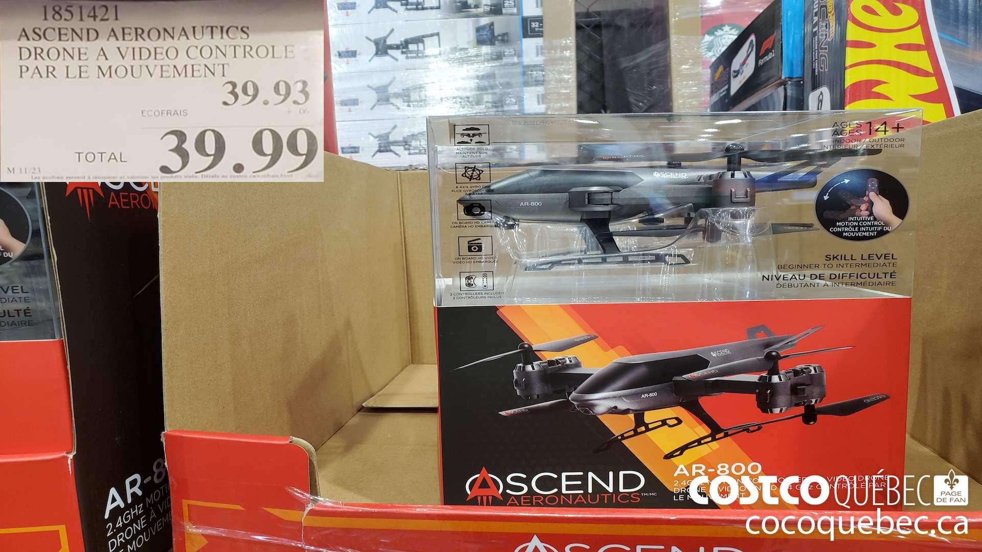 1851421 ASCEND AERONAUTICS DRONE A VIDEO CONTROLE PAR LE MOUVEMENT $39.99