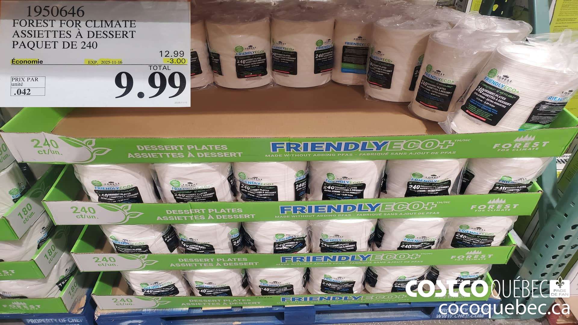 1950646 ASSIETTES A DESSERT PAQUET DE 240 ($3.00 INSTANT SAVINGS EXPIRES ON 2025-11-16) $9.99