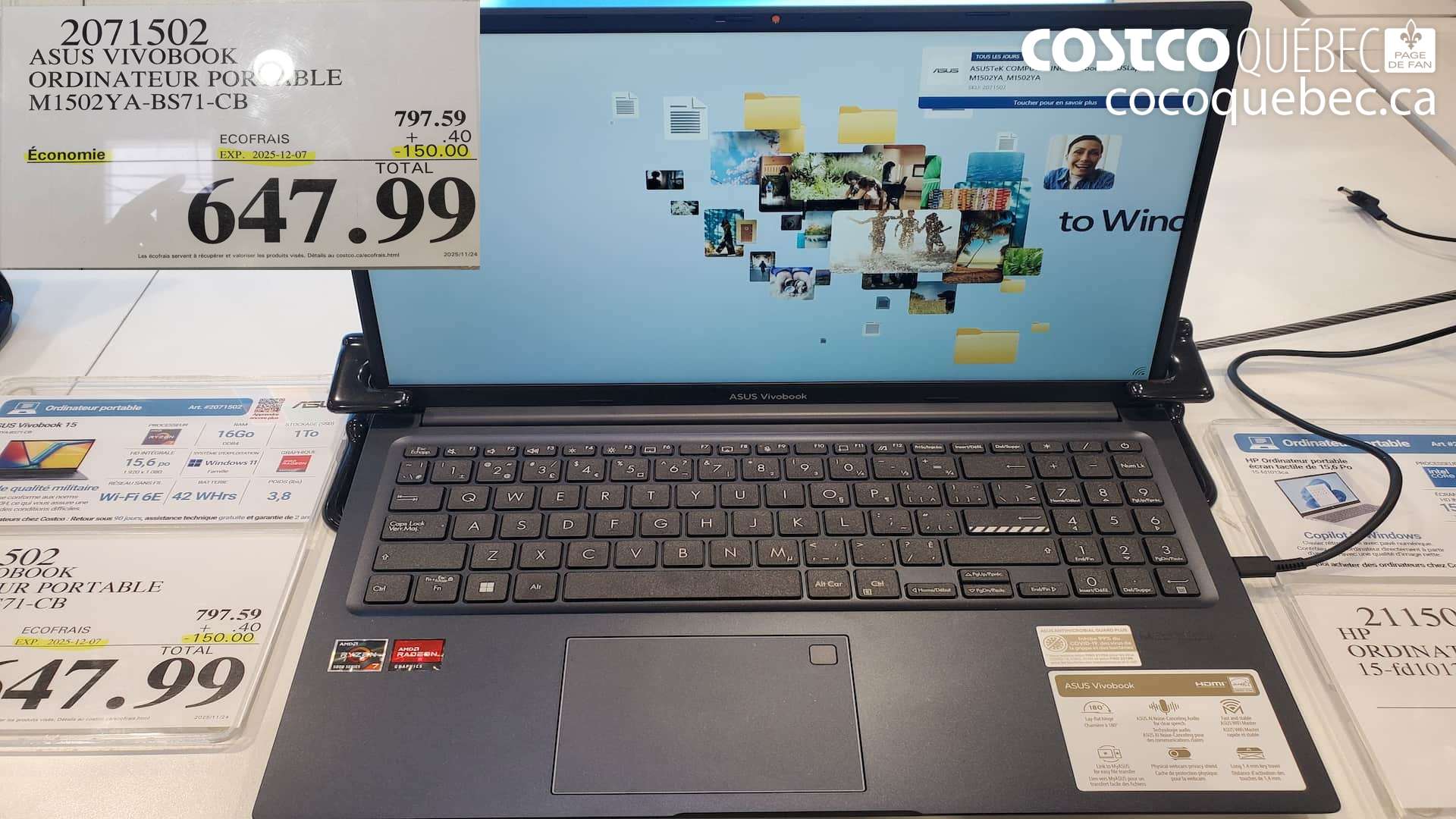 2071502 ASUS VIVOBOOK ORDINATEUR PORTABLE M1502YA-BS71-CB ($150.00 INSTANT SAVINGS EXPIRES ON 2025-12-07) $647.99