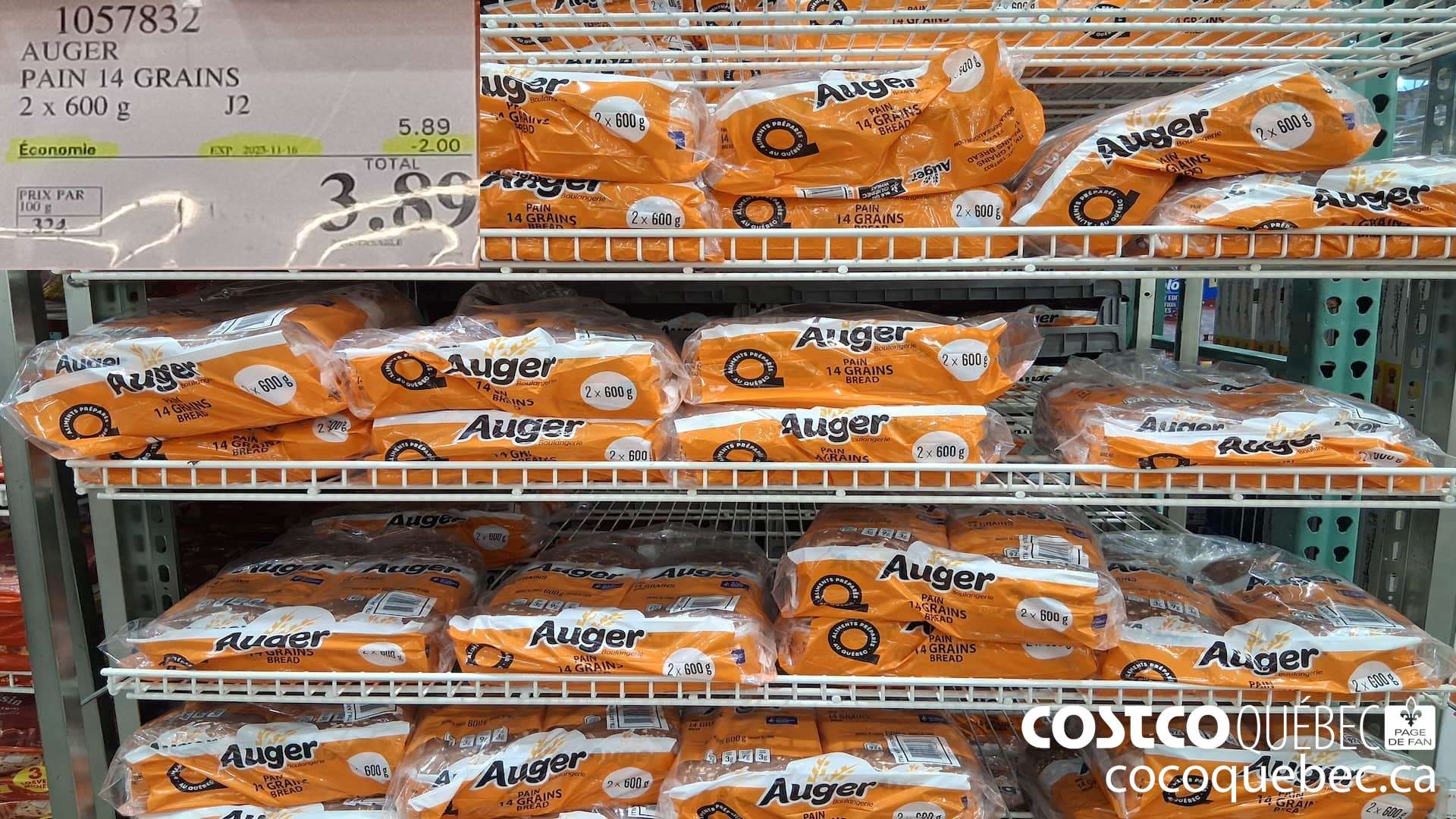 1057832 AUGER PAIN 14 GRAINS 2 x 600  ($2.00 INSTANT SAVINGS EXPIRES ON 2025-11-18) $3.89