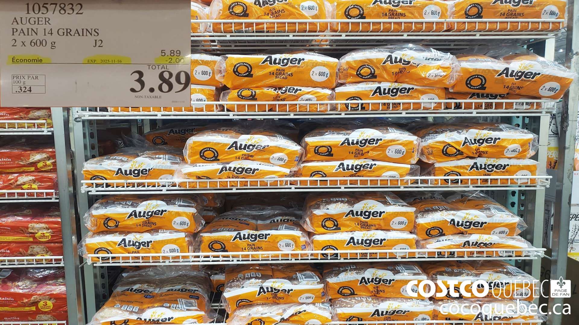 1057832 AUGER PAIN 14 GRAINS 2 x 600  ($2.00 INSTANT SAVINGS EXPIRES ON 2025-11-16) $3.89