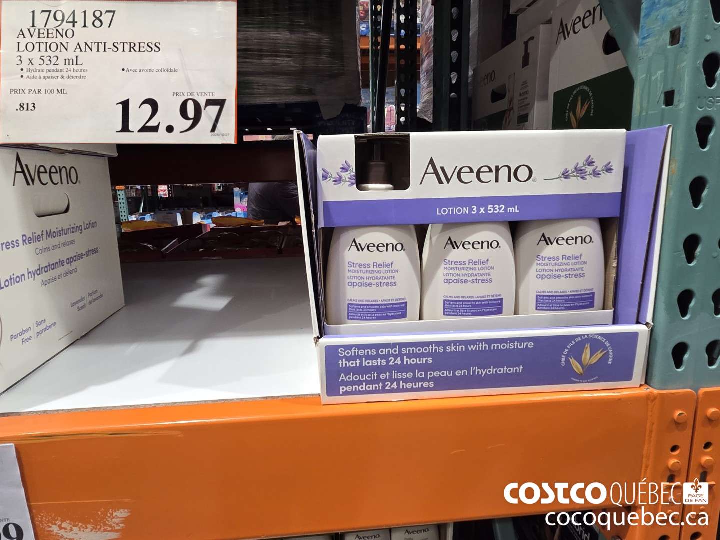 1794187 AVEENO LOTION ANTI-STRESS 3 x 532  $12.97