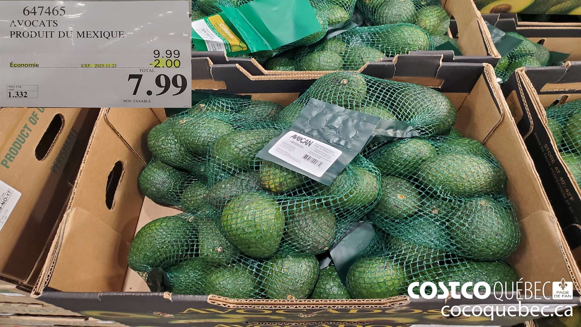 647465 AVOCATS PRODUIT DU MEXIQUE  ($2.00 INSTANT SAVINGS EXPIRES ON 2025-11-23) $7.99