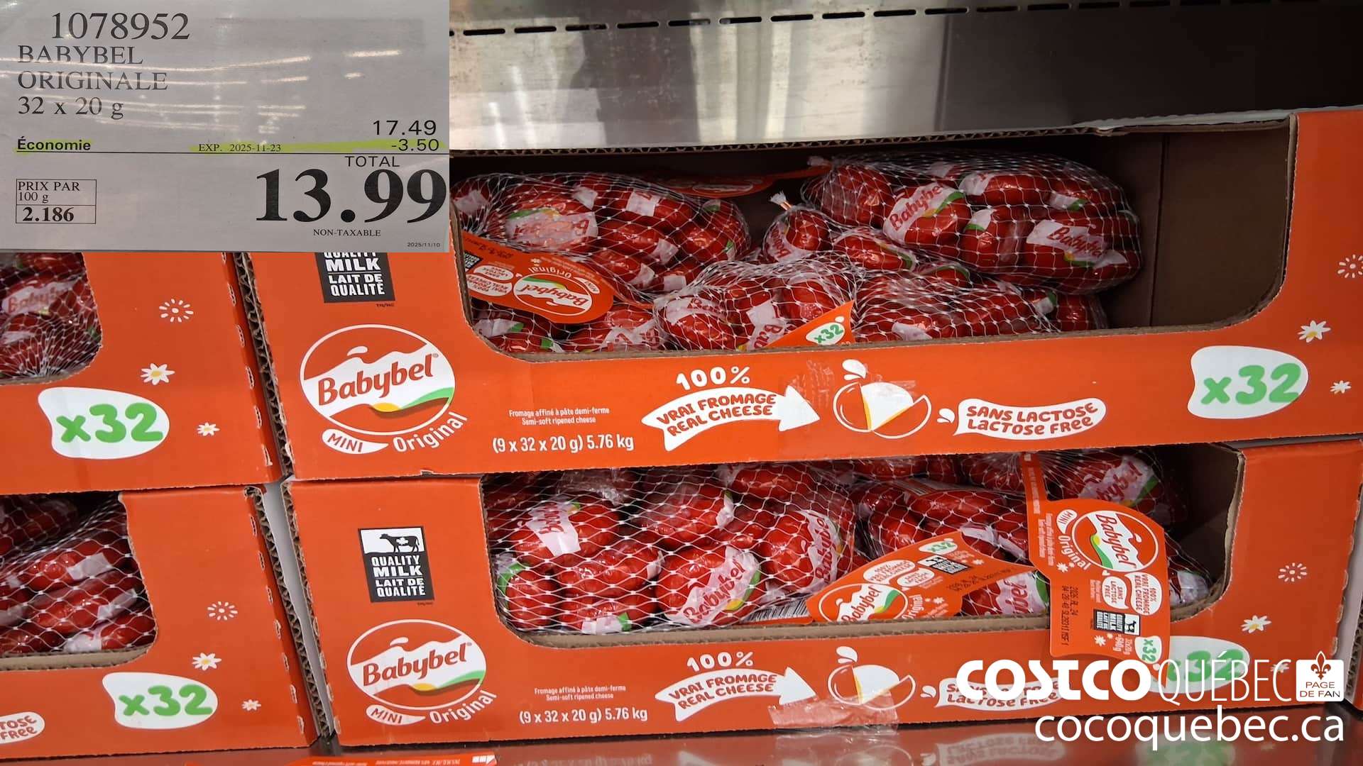 1078952 BABYBEL ORIGINALE 32 X 20G ($3.50 INSTANT SAVINGS EXPIRES ON 2025-11-23) $13.99