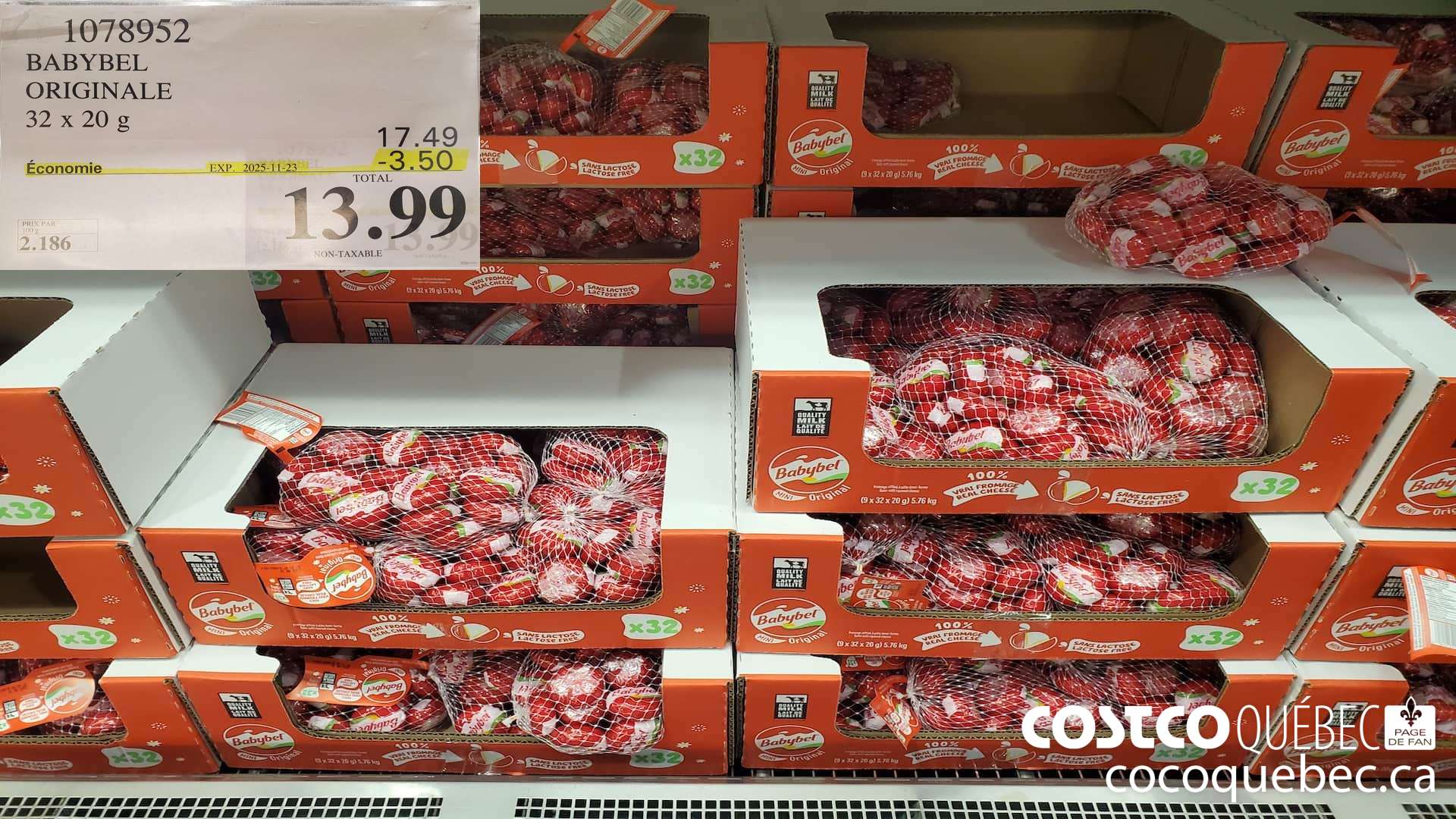 1078952 BABYBEL ORIGINALE 32 X 20G ($3.50 INSTANT SAVINGS EXPIRES ON 2025-11-23) $13.99