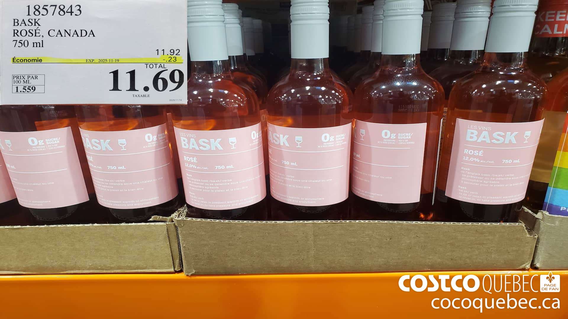 1857843 BASK ROSE 150 ML  ($0.23 INSTANT SAVINGS EXPIRES ON 2025-11-19) $11.69