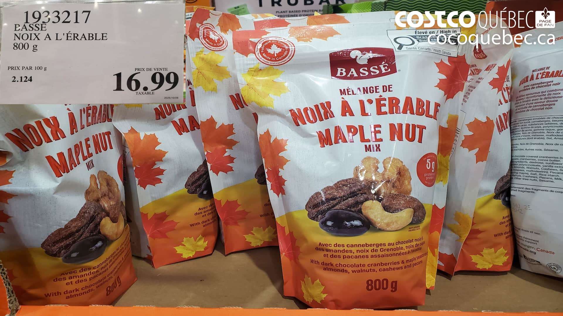 1933217 BASSE NOIX A L'ERABLE 800 G  $16.99