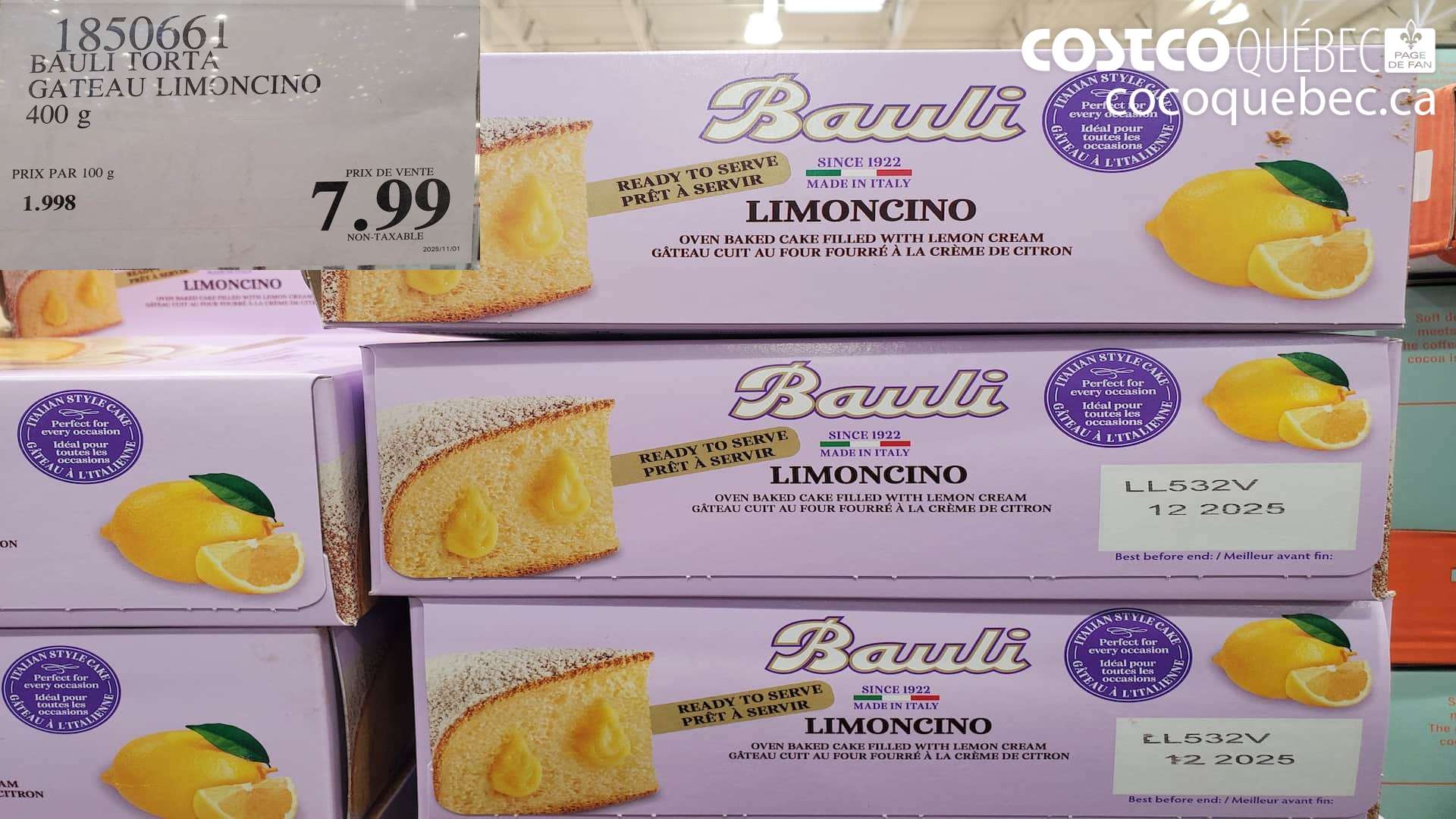 1850661 BAULI TORTA GATEAU LIMONCINO 400 g $7.99