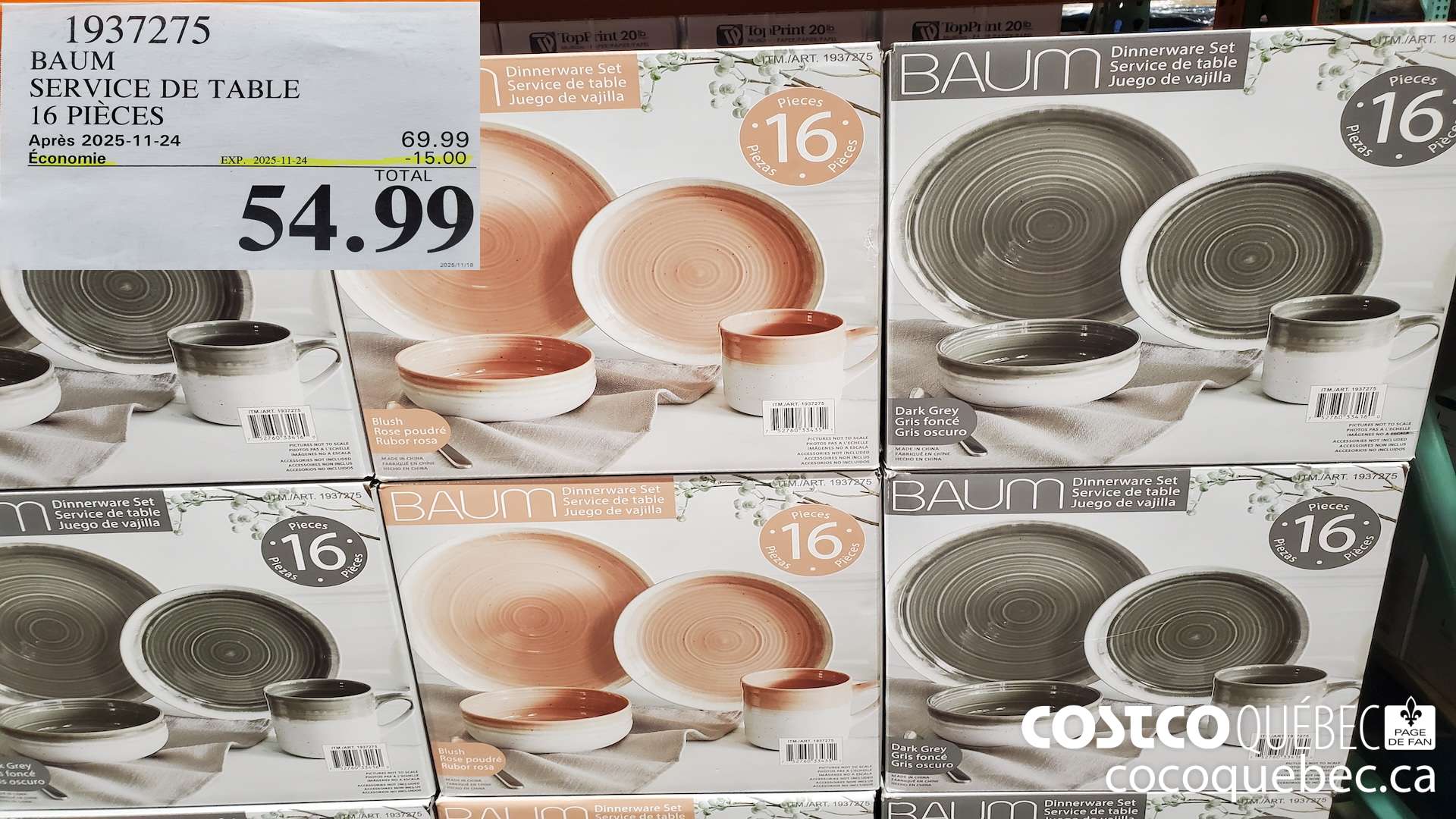 1937275 BAUM SERVICE DE TABLE 16 PIECES ($15.00 INSTANT SAVINGS EXPIRES ON 2025-11-24) $54.99