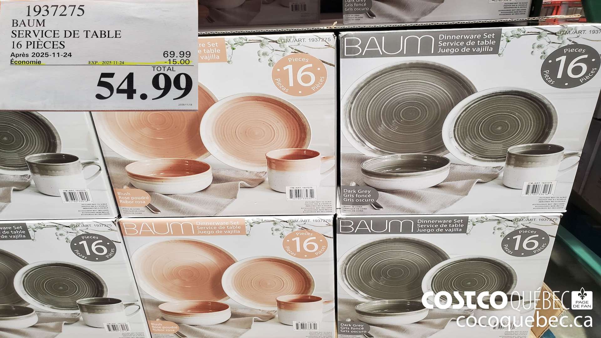 1937275 BAUM SERVICE DE TABLE 16 PIECES ($15.00 INSTANT SAVINGS EXPIRES ON 2025-11-24) $54.99