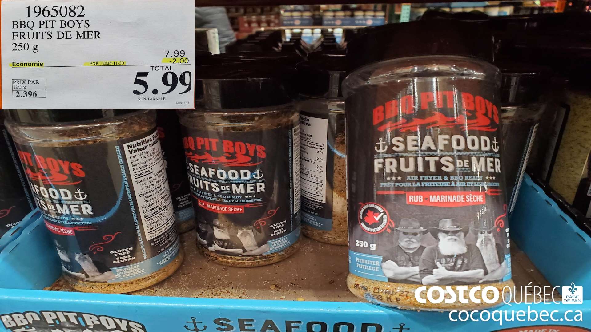 1965082 BBQ PIT BOYS FRUITS DE MER 250 g ($2.00 INSTANT SAVINGS EXPIRES ON 2025-11-30) $5.99