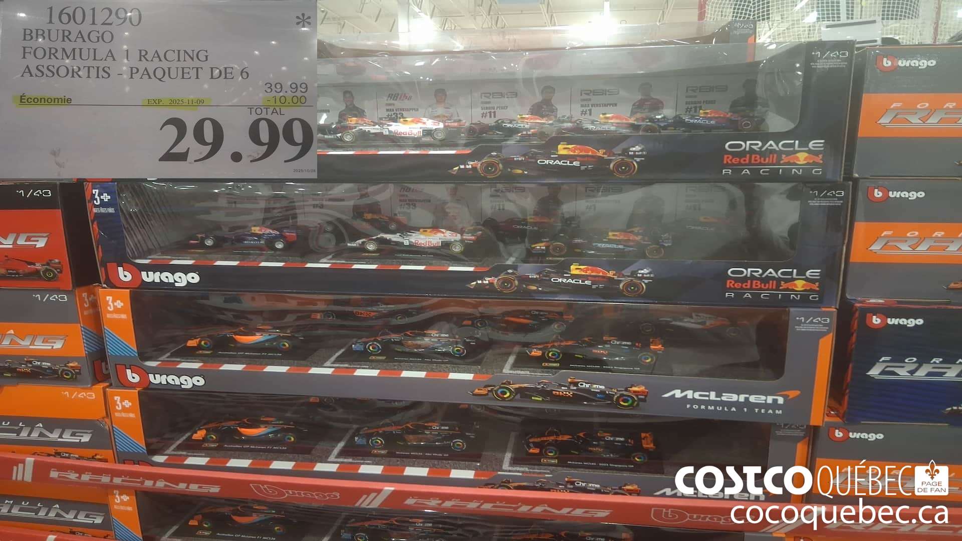1601290 BBURAGO FORMULA 1 RACING ASSORTIS PAQUET DE 6  ($10.00 INSTANT SAVINGS EXPIRES ON 2025-11-09) $29.99