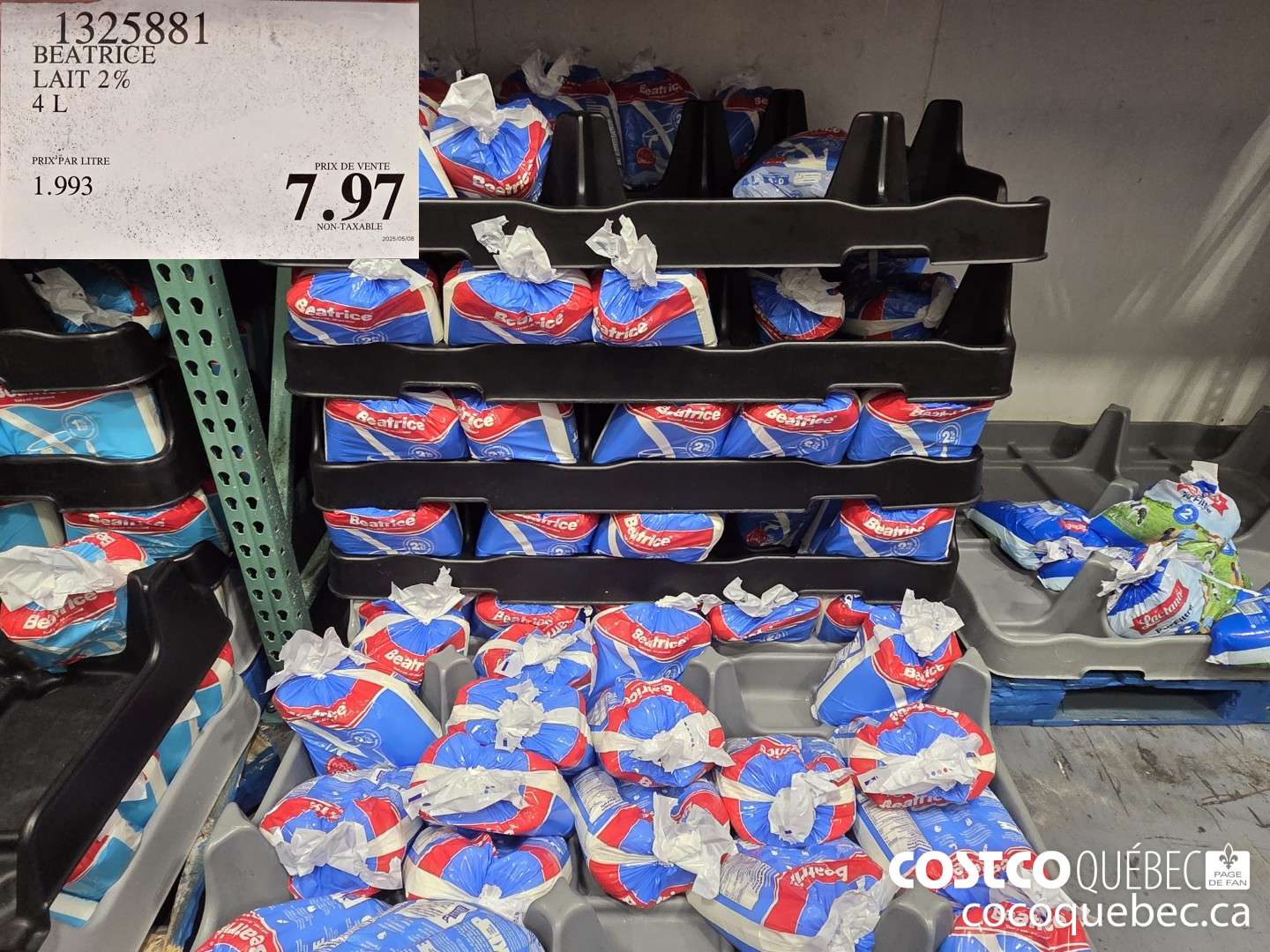 1325881 BEATRICE LAIT 2% 4L $7.97