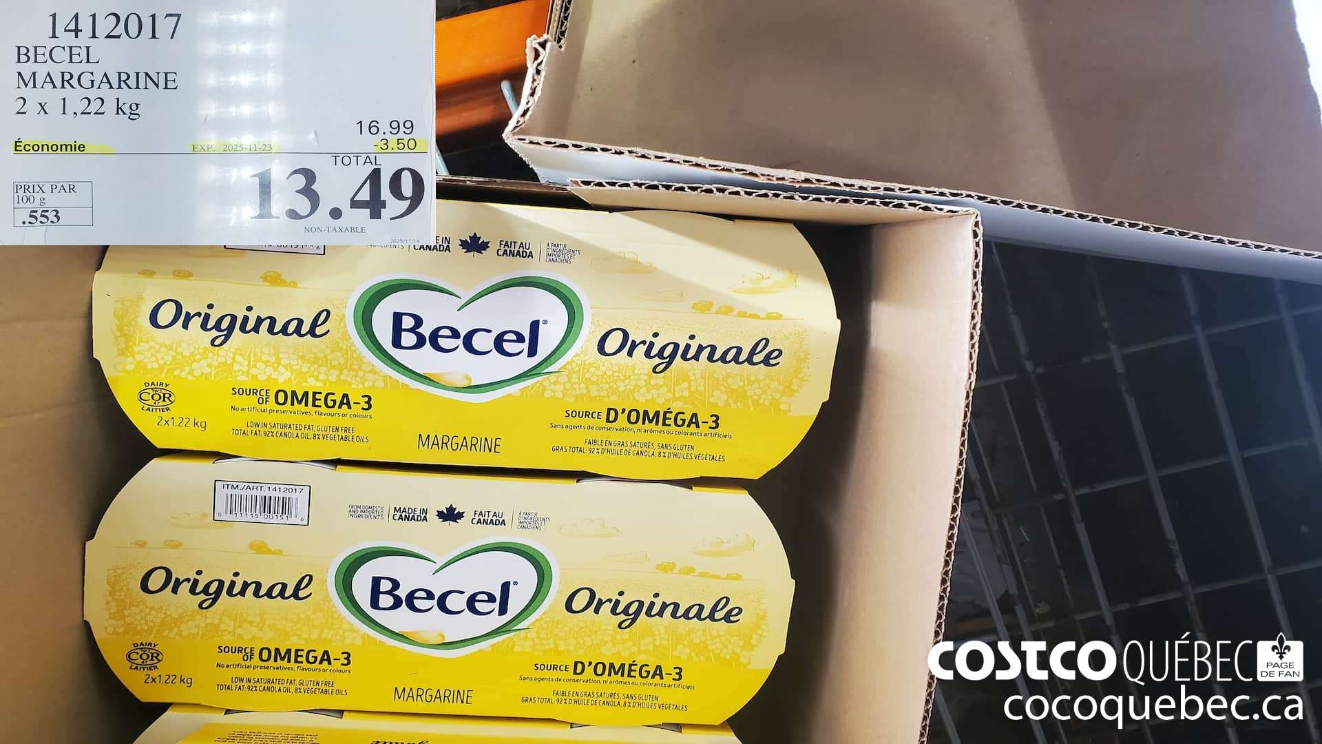 1412017 BECEL MARGARINE  ($3.50 INSTANT SAVINGS EXPIRES ON 2025-11-23) $13.49