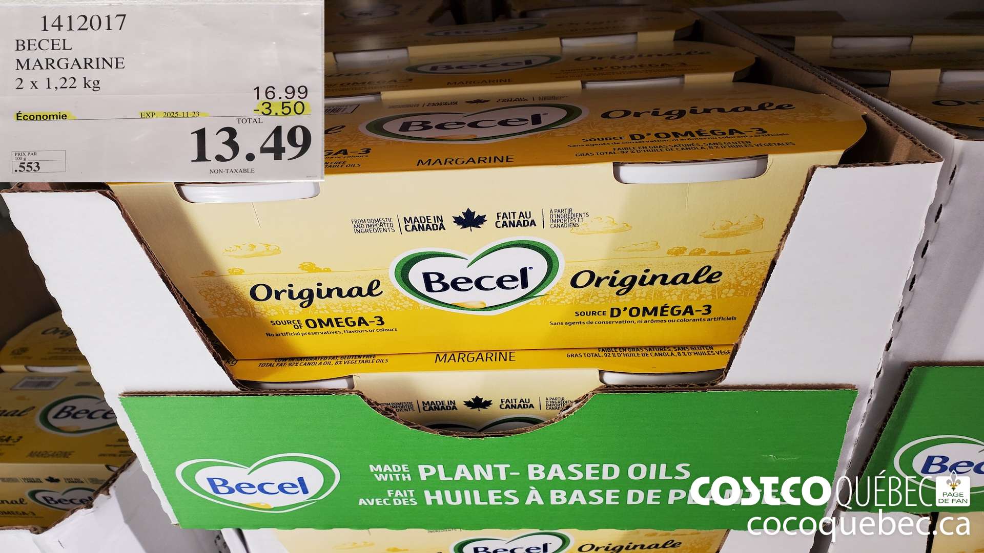 1412017 BECEL MARGARINE  ($3.50 INSTANT SAVINGS EXPIRES ON 2025-11-23) $13.49