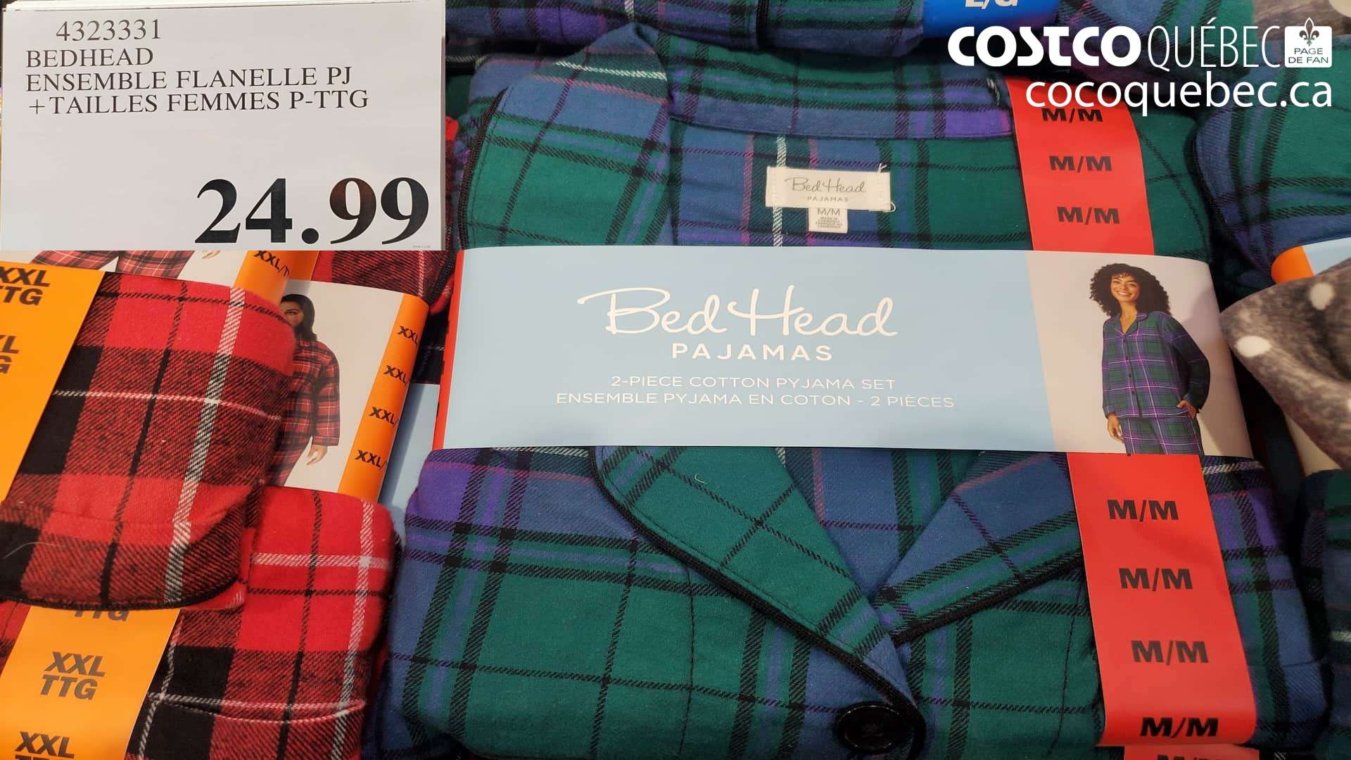 4323331 BEDHEAD ENSEMBLE FLANELLE PJ + TAILLES FEMMES P-TTG  $24.99