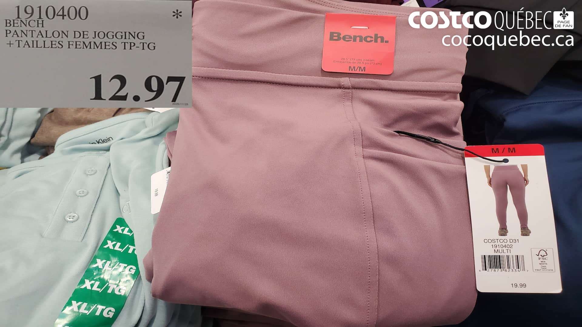 1910400 BENCH PANTALON DE JOGGING +TAILLES FEMMES TP-TG  $12.97